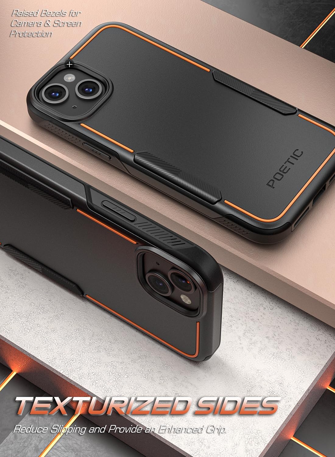 Poetic Neon Series – Funda para iPhone 15, de doble capa, resistente, resistente, ligera, delgada, a prueba de golpes, protección contra caídas,