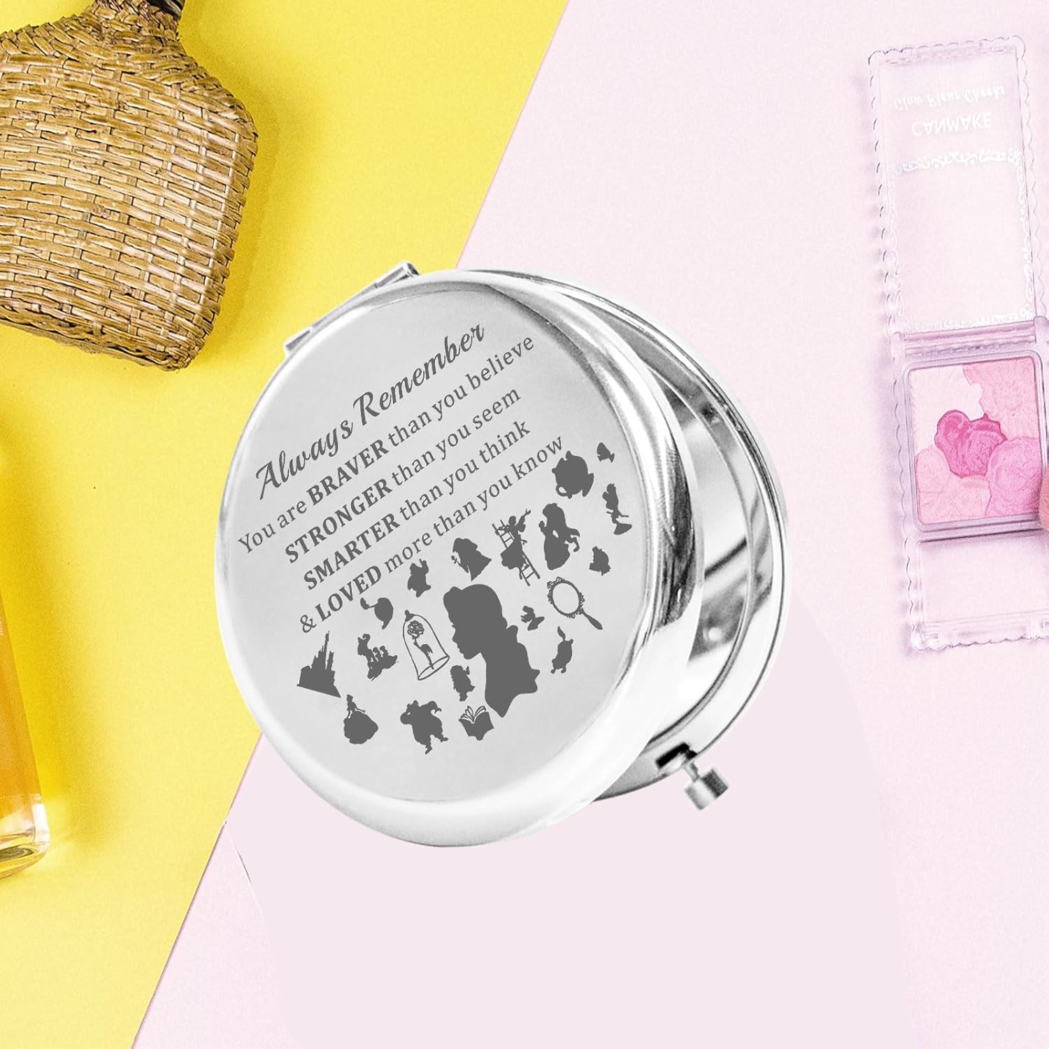 KEYCHIN Princess Belle – Espejo de bolsillo para mujeres y niñas (Belle-S)