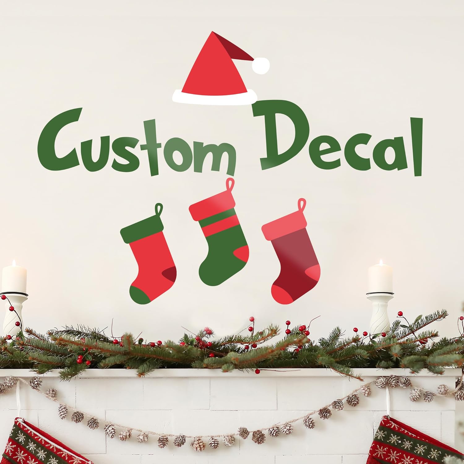 Crea tu propio texto de Navidad para decoraciones de Navidad en interiores  Calcomanía de decoración de Navidad del Grinch  Decoración navideña para