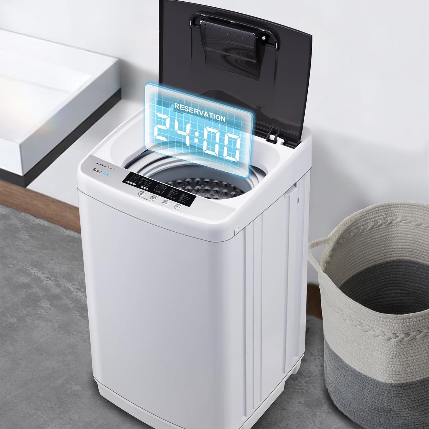 Combo de lavadora y secadora completamente automática de 1.04 pies cúbicos con bomba de drenaje, lavadora portátil, programa de 10 lavados, pantalla