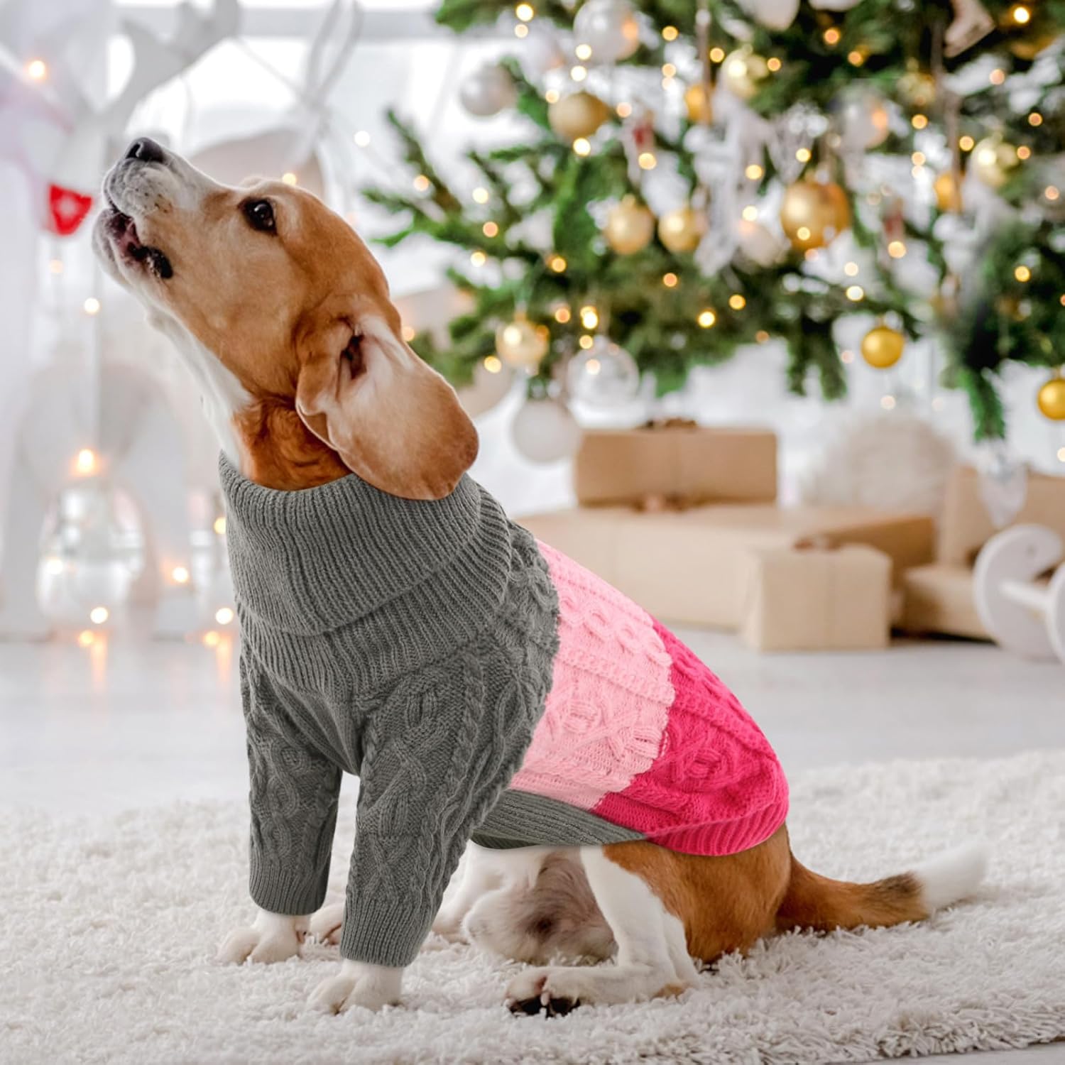 ASENKU Suéter de perro para perros pequeños y medianos, sudadera de punto de cuello alto para perro, ropa gruesa para cachorros para chihuahua,