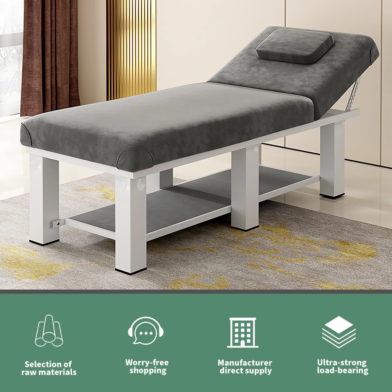 Cama de masaje ajustable, cama de spa, cama facial, se puede utilizar como mesa de terapia física para el hogar, mesa de masaje facial, superficie