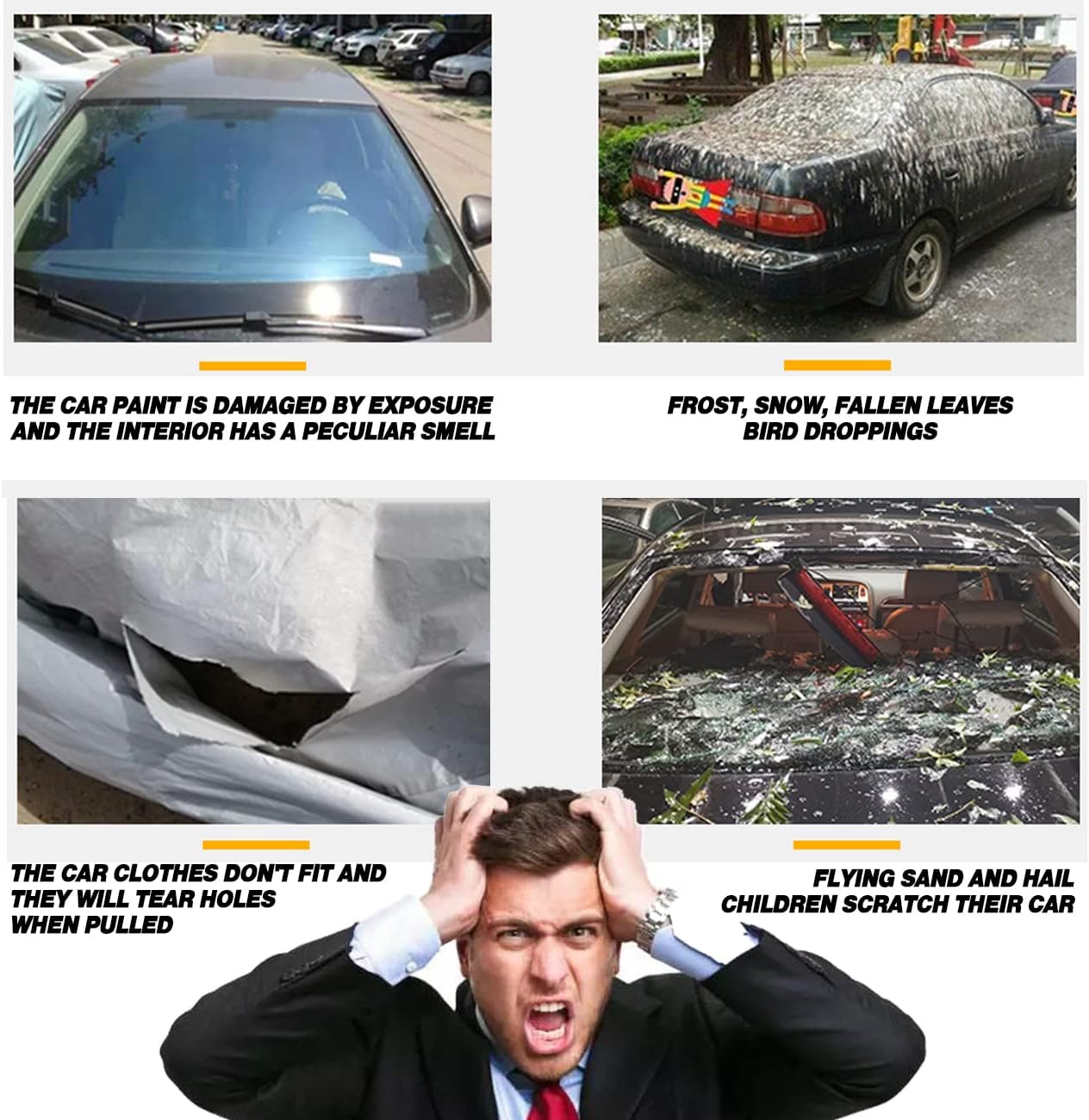 Funda completa de 6 capas para sedán, vagón, cupé, hatchback, impermeable, aislada, anti-UV, a prueba de nieve, resistente al granizo, antiviento,