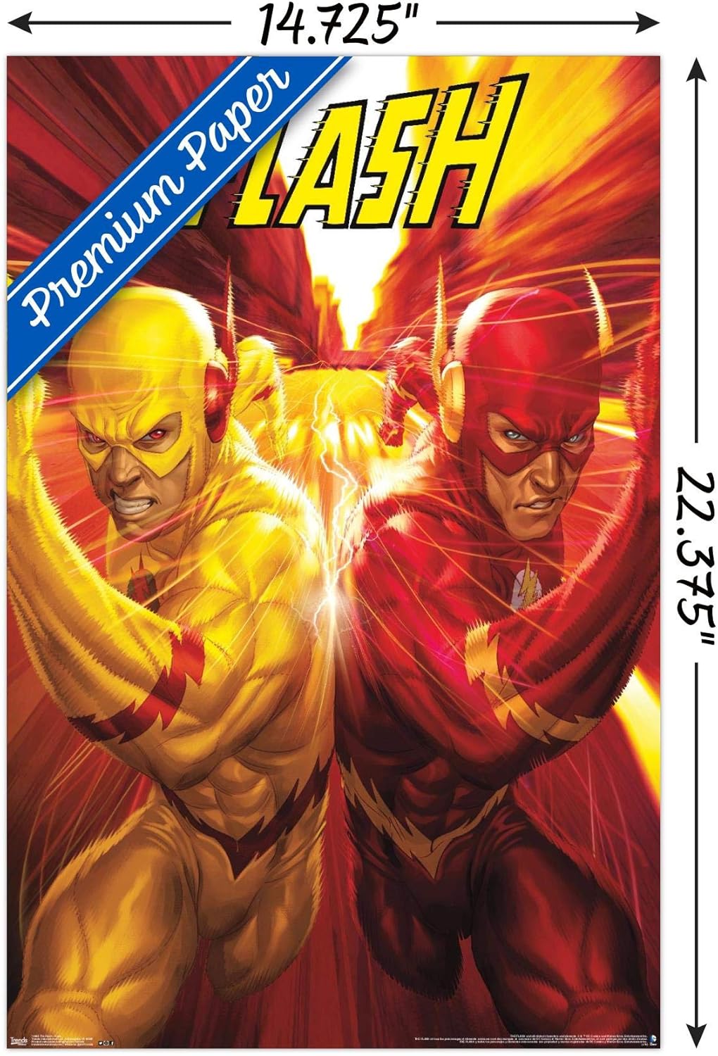Trends International DC Comics – The Flash and The Reverse Flash – Póster de pared de carrera, 14.725 x 22.375 pulgadas, versión premium sin marco