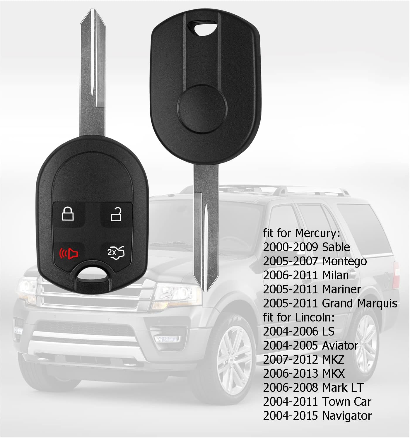 Repuesto de mando a distancia para Ford Explorer 01-2015 Mustang 05-2014 Expedition 03-2017 Edge 07-2015 Focus 06-2012y Lincoln Mercury Sable Mazda