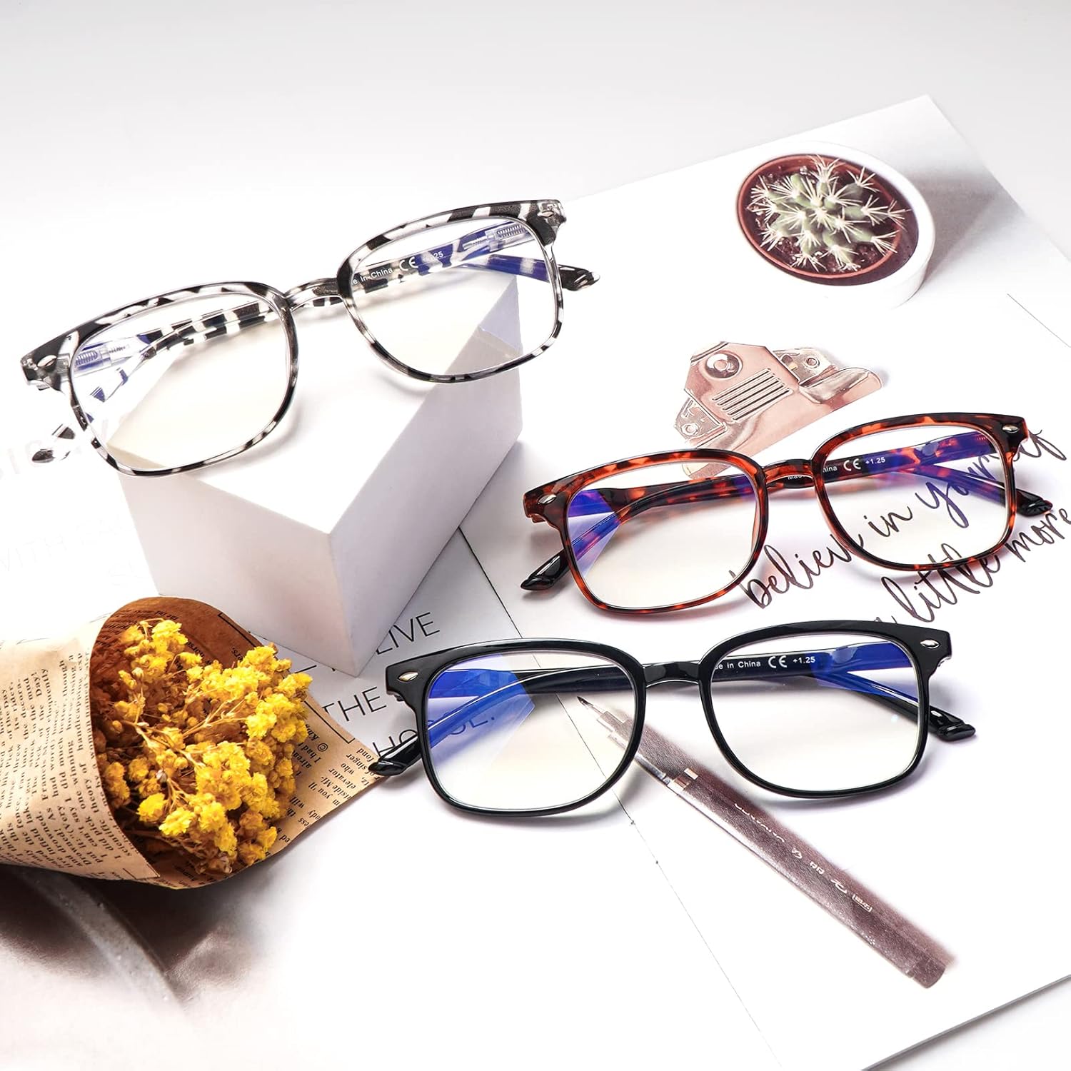 Gafas de lectura progresivas multifocales antiluz azul para mujeres y hombres, marco de anteojos de moda