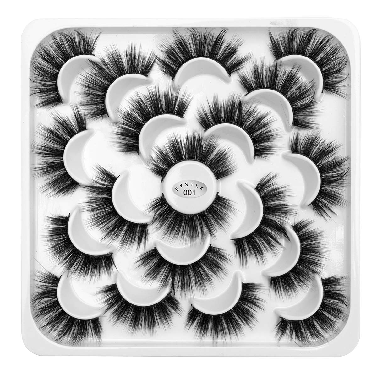 DYSILK – 10 pares de pestañas de visón 6D, pestañas postizas dramáticas de volumen grueso pestañas postizas naturales suaves extensión maquillaje