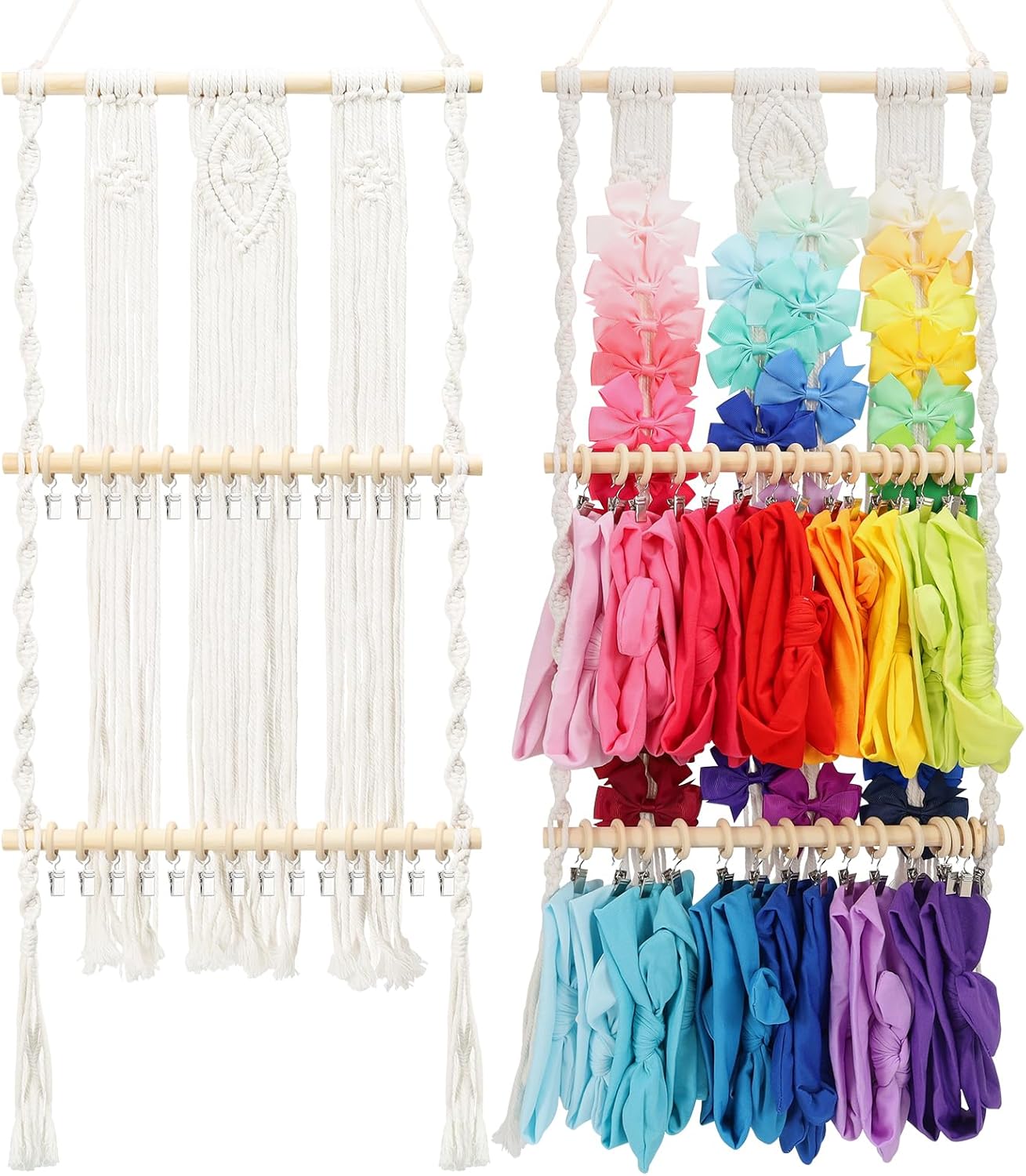 Svepndic Soporte grande para diadema para el cabello, organizador de lazos para pared, organizador de almacenamiento para diademas de bebé niña para