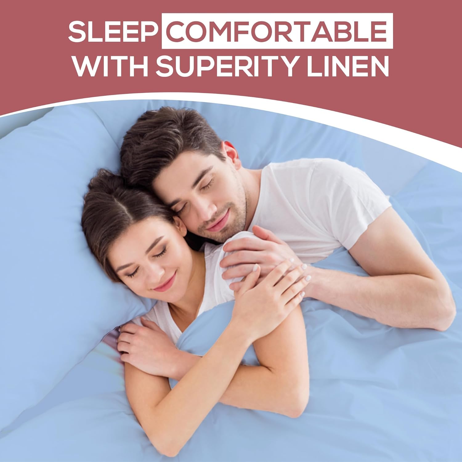 Superity Linen Sábana bajera ajustable de algodón que absorbe la humedad para un sueño transpirable, seco y cómodo. 200 hilos (azul)