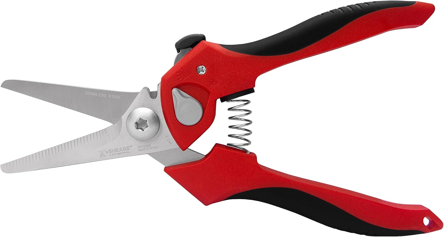 VAMPLIERS Tijeras dentadas multiusos de 8 pulgadas. Hechas de acero inoxidable de alto carbono con muesca de corte de alambre. Corta alambre,