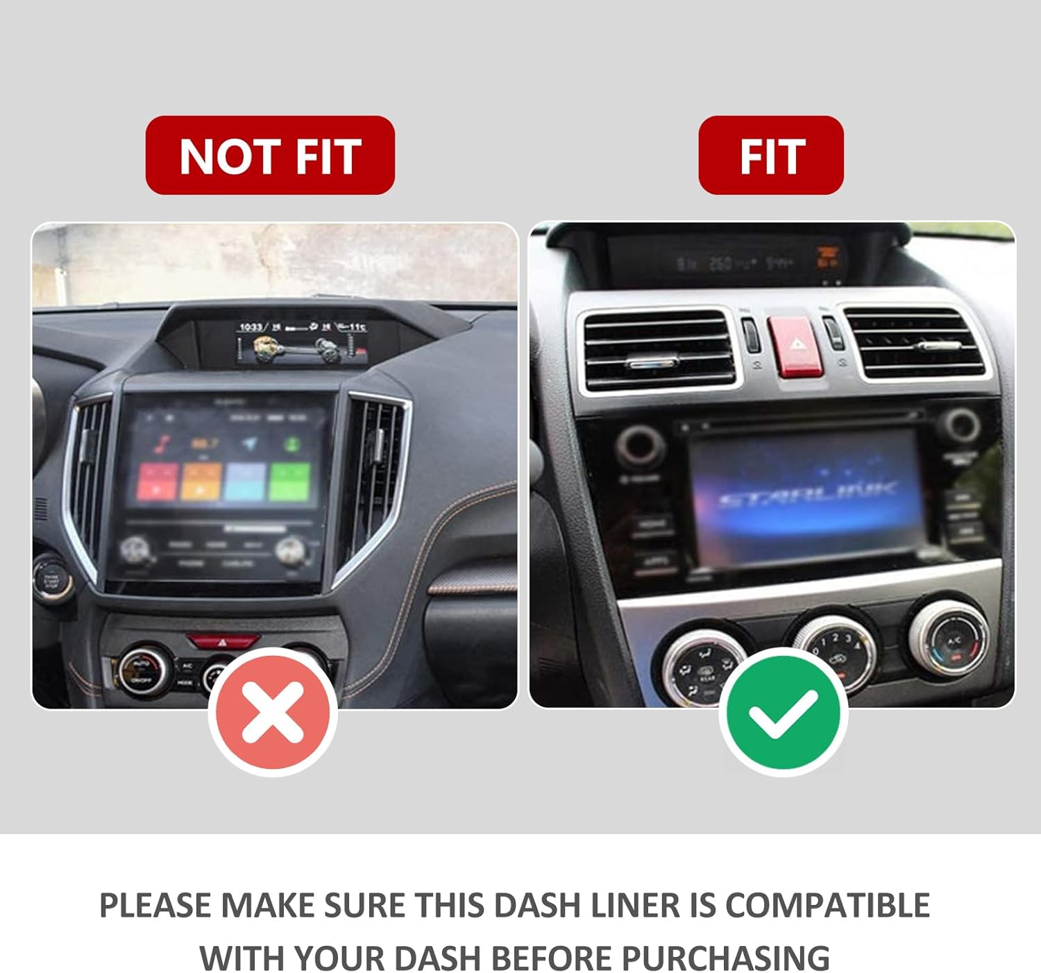 Jawmoy 1 alfombrilla antideslizante para salpicadero, de goma gruesa, accesorios de repuesto para el interior del automóvil, compatible con Subaru