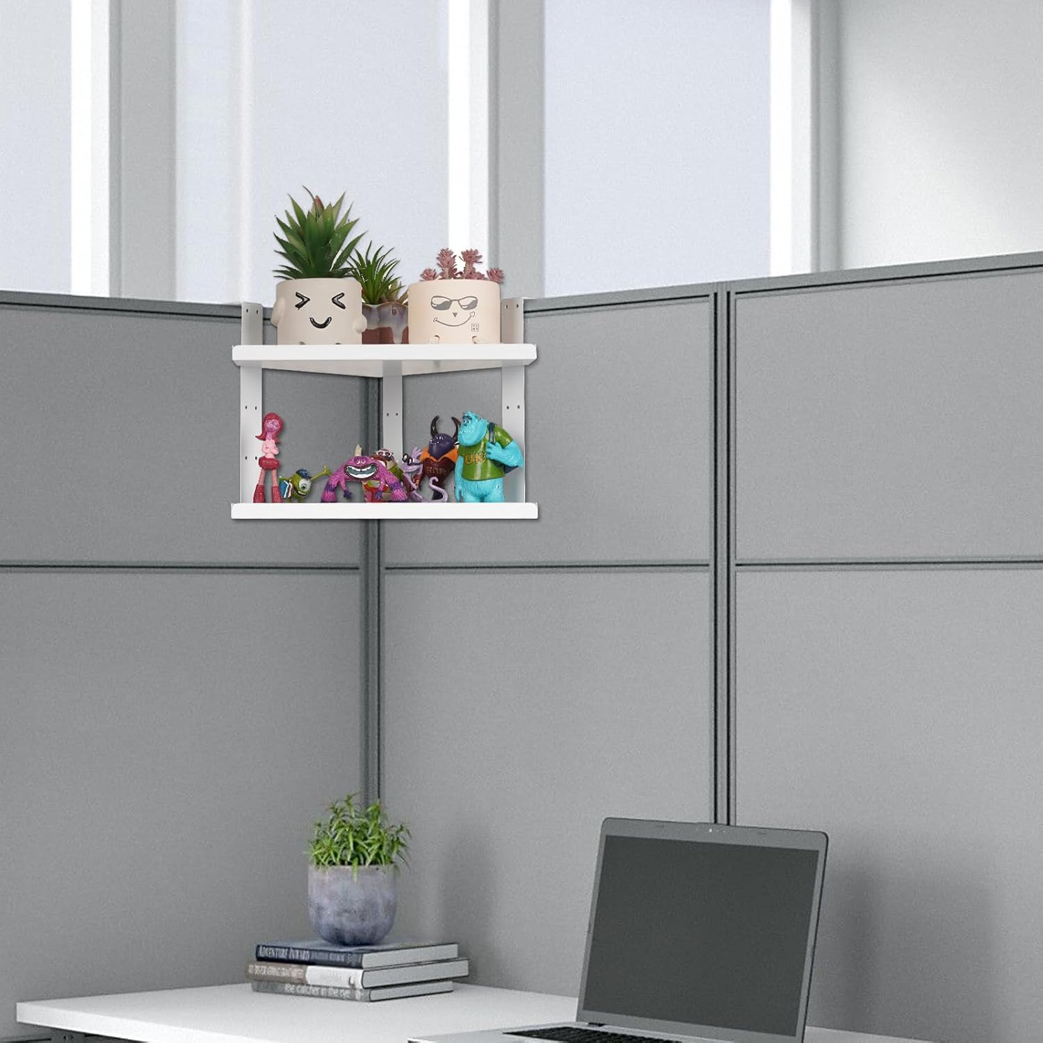 Estante de cubículo de oficina, organizador de almacenamiento de cubículos, accesorios de cubículo, estante de esquina de cubículo ajustable en