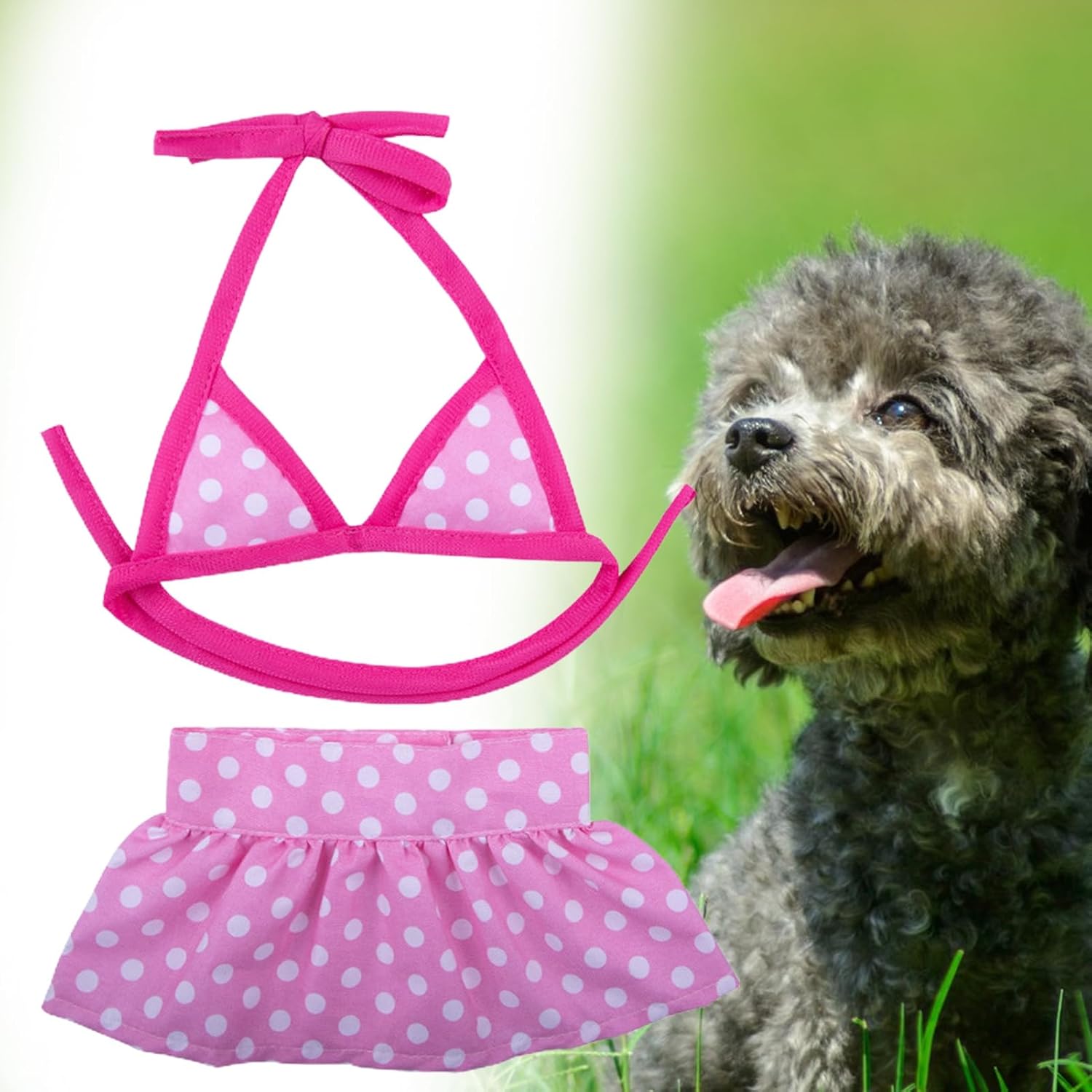 leasote Conjunto de bikini de verano para perro, lindo bikini para mascotas, vestido de cachorro, traje de baño hawaiano para perros pequeños, niña,