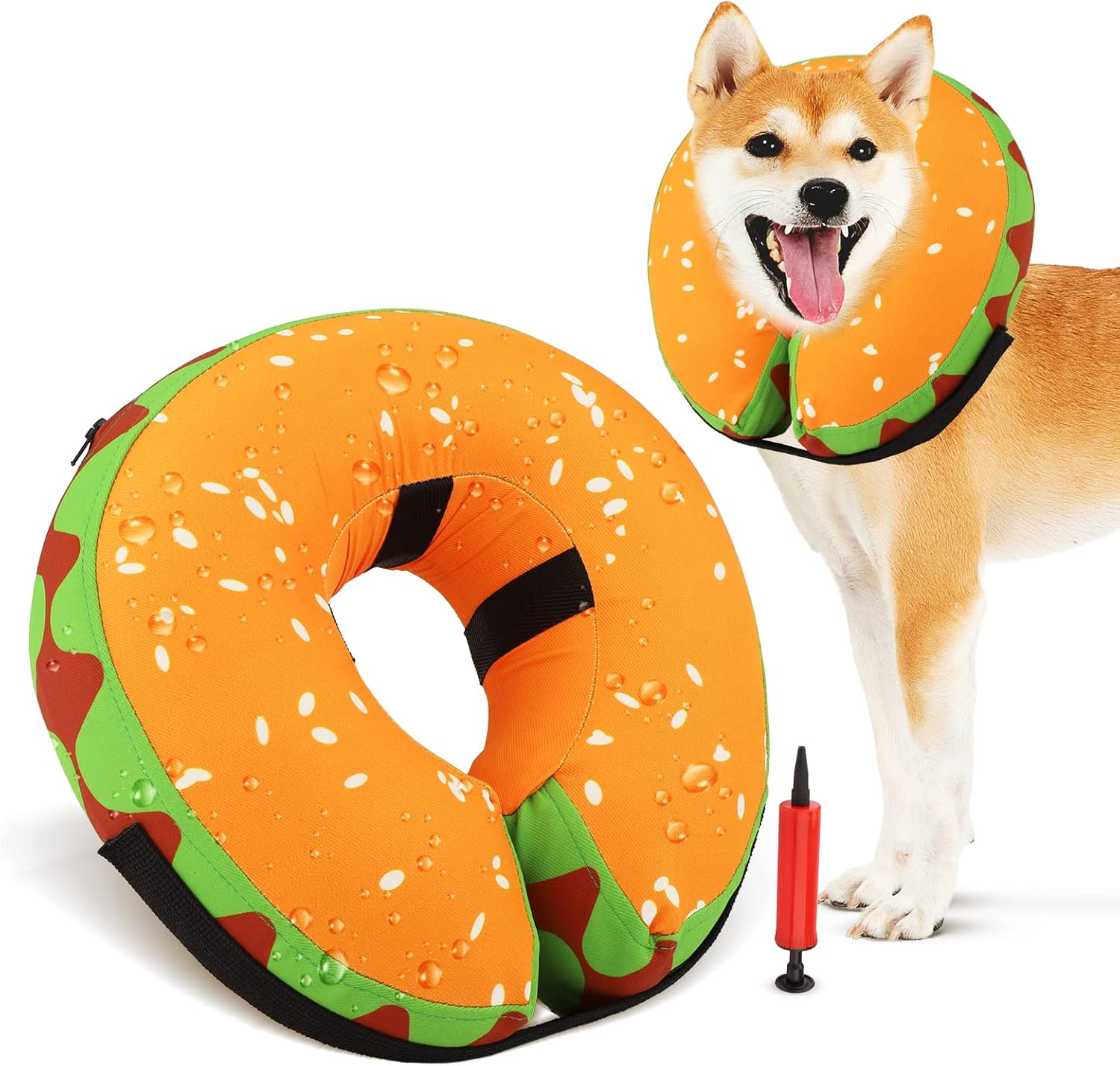 BEBANG Collar de recuperación para perros y gatos, collar inflable de cono de perro, collar inflable protector para perros, cono de recuperación de