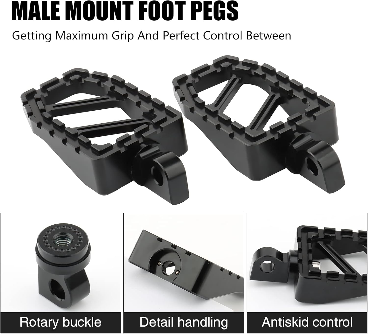 Estriberas de motocicleta MX Wide Pegs Riot reposapiés Chopper Bobber Style para Dyna Fat Bob Touring Road Glide Road King Street Glide Sportster