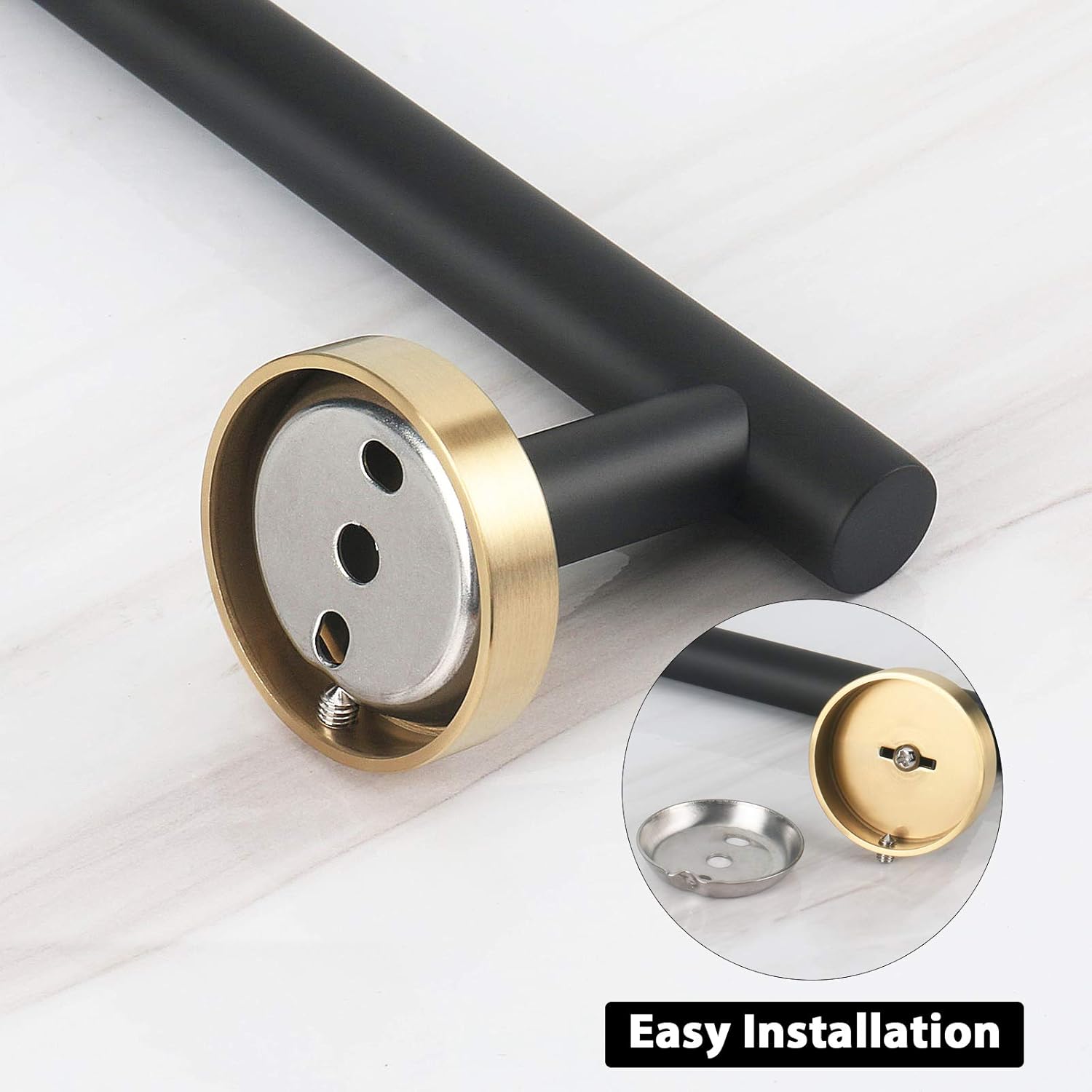 NearMoon – Barra para toallas de baño, accesorios de baño de acero inoxidable, para toalla de ducha para baño, soporte de toalla montado en la pared