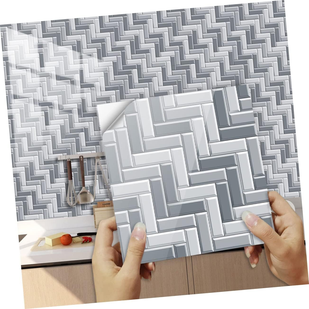 OSALADI 30 Pcs Crystal Tile Stickers Moroccan Tile Stickers Simulation Tile Stickers Vinyl Tile Decals Stick on Backsplash Mosaic Tile Stickers PVC