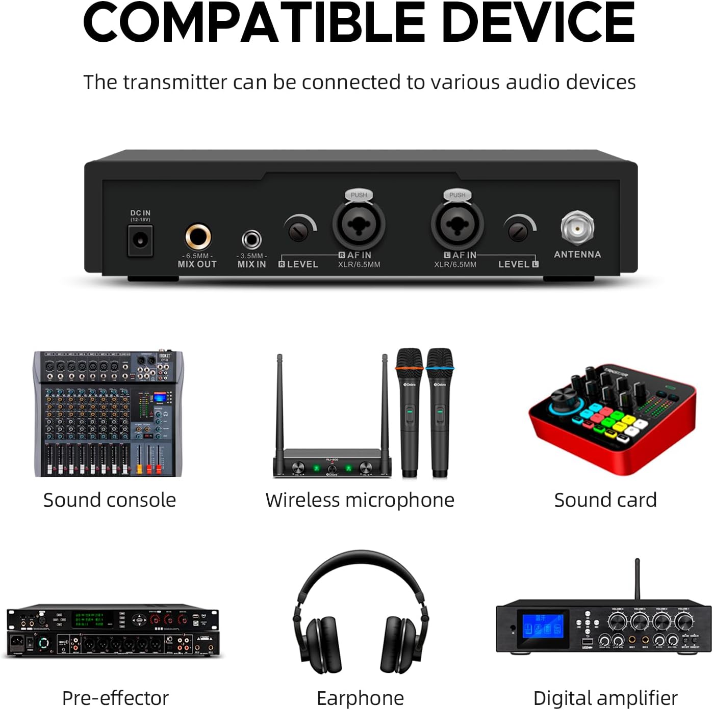 D Debra PRO ST-102 UHF – Sistema de monitor inalámbrico inalámbrico en oído, IEM inalámbrico con carrocerías y auriculares, transmisor y receptor de