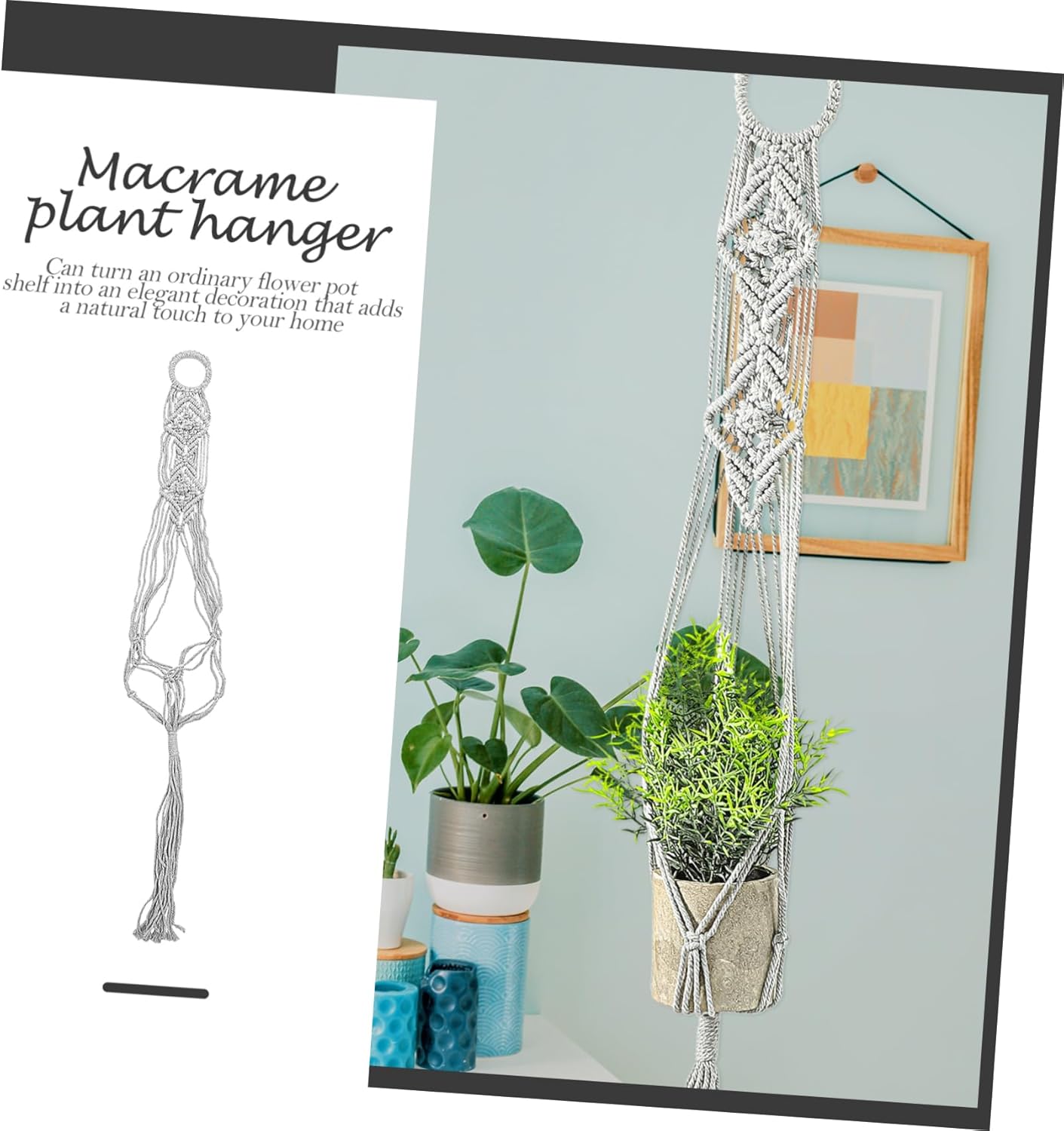 YARNOW 3 piezas de red para plantas, soportes para macetas para exteriores e interiores, soporte para plantas de macramé, soporte para plantas de