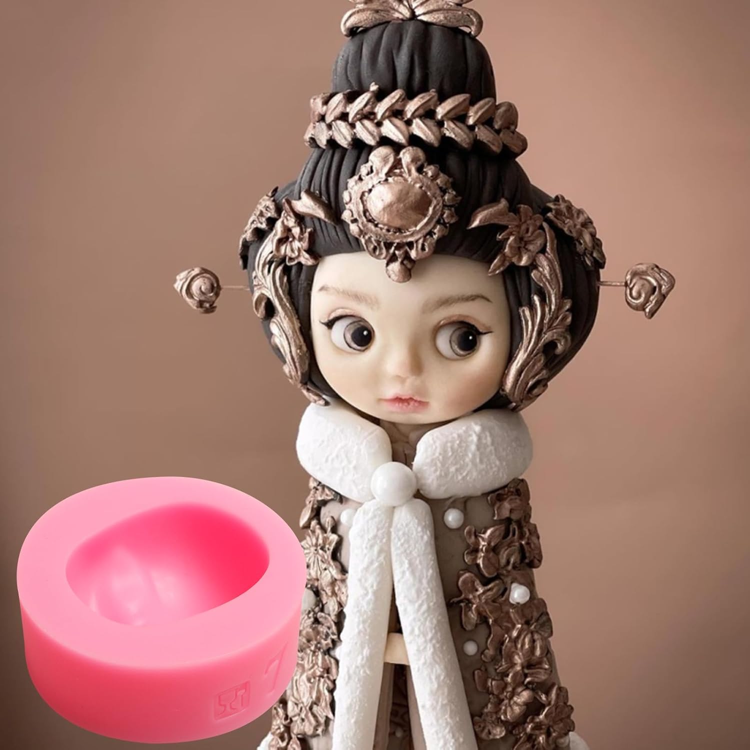 Moldes de silicona para cara humana, moldes para hornear de cara de muñeca de bebé, molde de chocolate para mascarada de Halloween, molde de