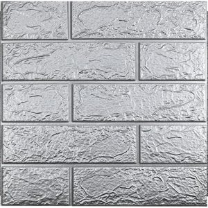 20 paneles de pared 3D plateados, cobertura de 29 pies cuadrados, adhesivo imprimible con paneles de pared de espuma de polietileno autoadhesivos 20 paneles de pared 3D plateados, cobertura de 29 pies cuadrados, adhesivo imprimible con paneles de pared de espuma de polietileno autoadhesivos