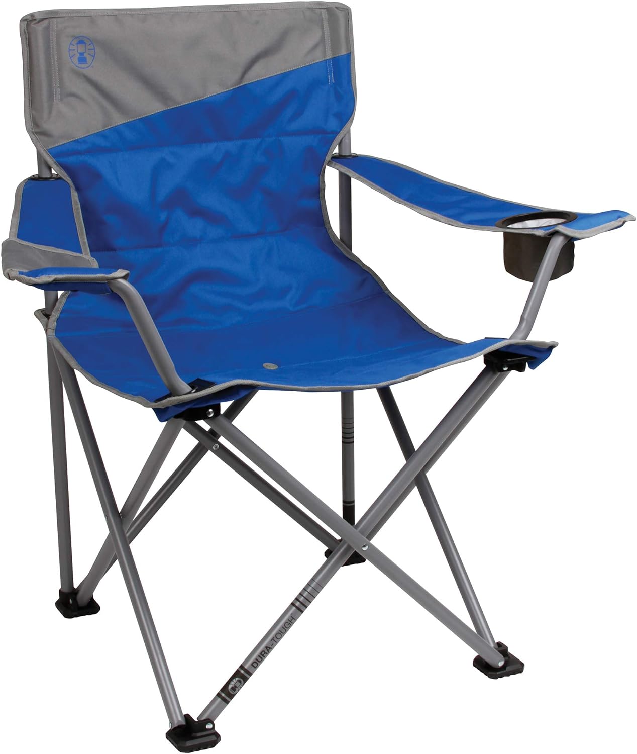 Coleman Big-N-Tall – Silla cuádruple con portavasos y bolsillo lateral, resistente al agua, silla de campamento de gran tamaño que soporta hasta 600