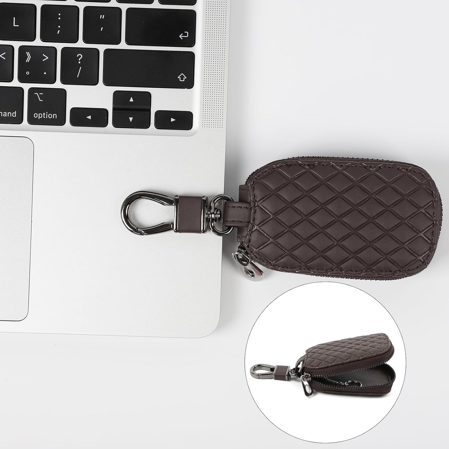 Funda universal para llavero de automóvil,Soporte de cuero genuino para llave,Control remoto inteligente llavero de coche