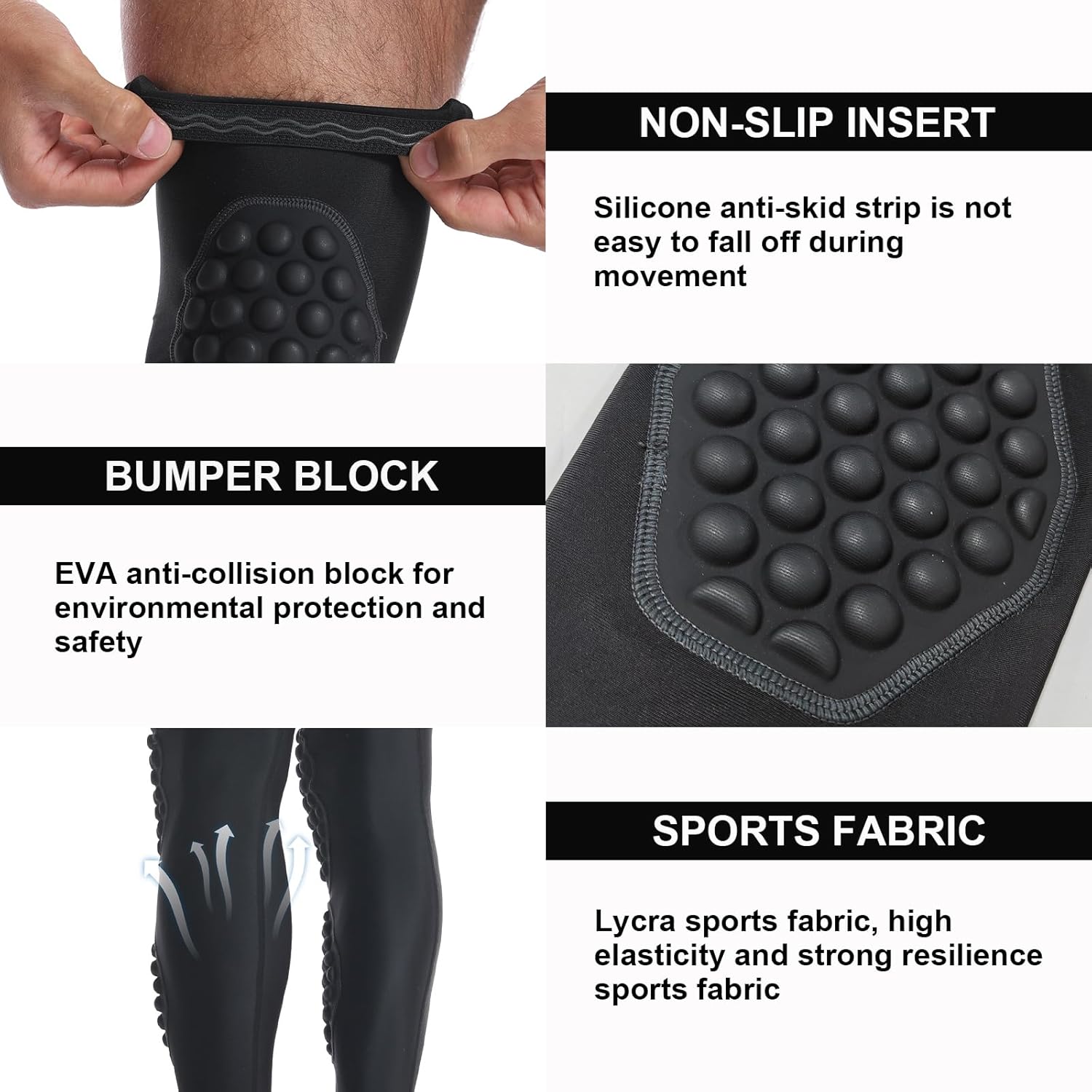 Rodilleras de voleibol para adultos, protección de compresión para piernas para jóvenes y adultos, deportes, fútbol, baloncesto y correr (talla M,