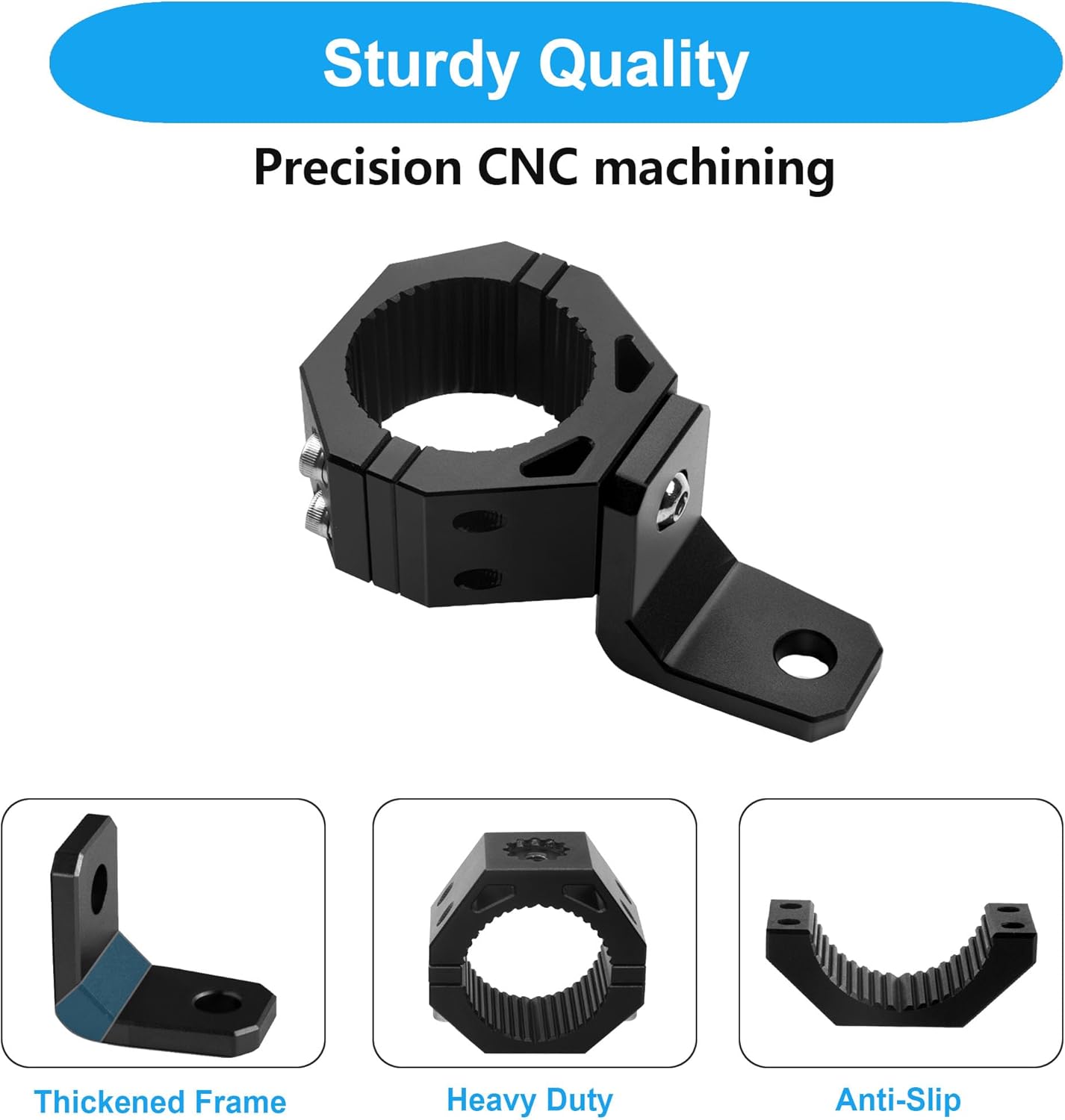 UTV Whip Light Mount SXS – Soporte de montaje de barra de luz ajustable de 360, soporte de poste de bandera giratorio resistente, aleación de