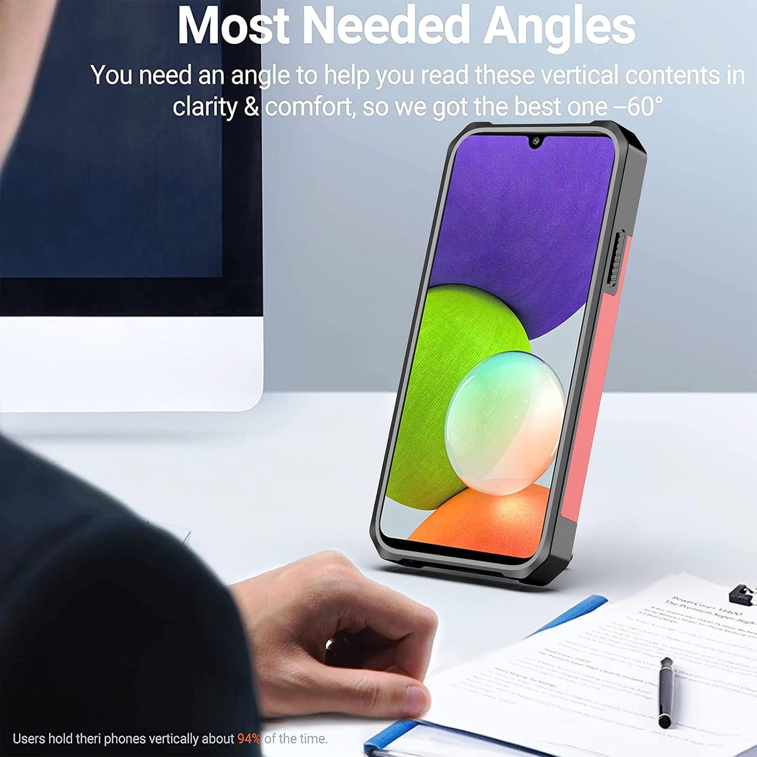 Asuwish Funda compatible con Samsung Galaxy A22 4G de 6.4 pulgadas y protector de pantalla de vidrio templado, soporte para tarjetas, funda delgada