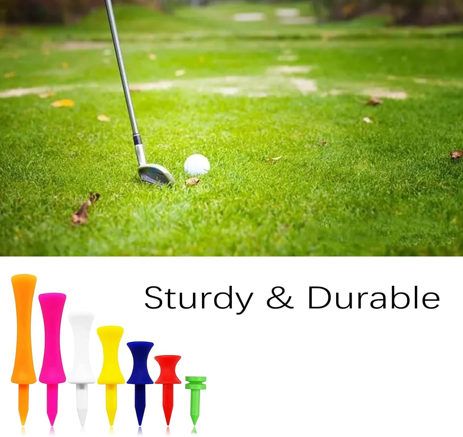 Dakexiong Paquete de 70 camisetas de golf de plástico de 1 pulgada, 1 14 pulgadas, 1 12 pulgadas, 1 34 pulgadas, 2 14 pulgadas, 2 34 pulgadas