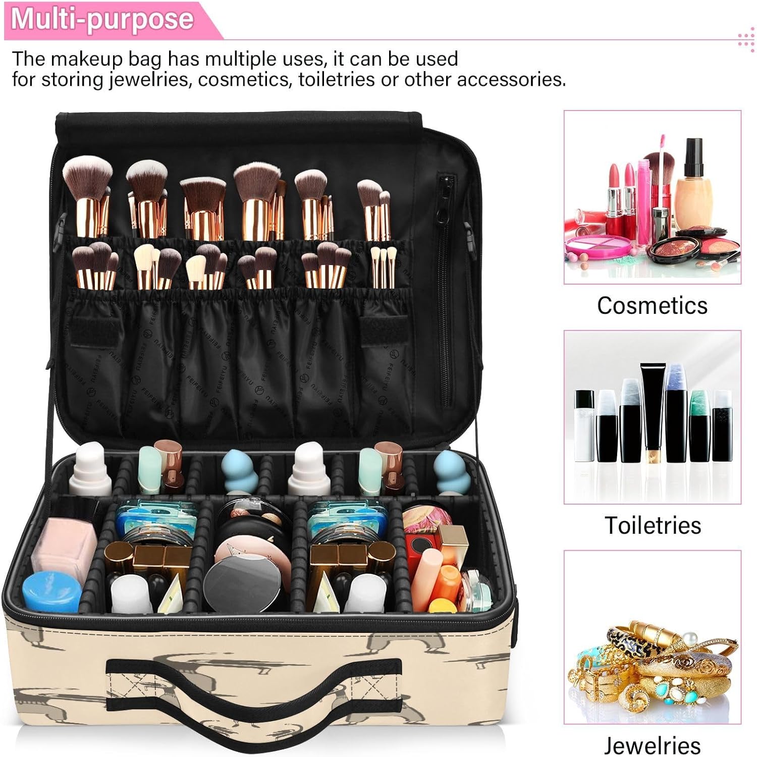 Girls Fashion Gray professional cosmetic travel case for toiletries women make up bag organizator makeup bags women bolso para guardar cosmeticos