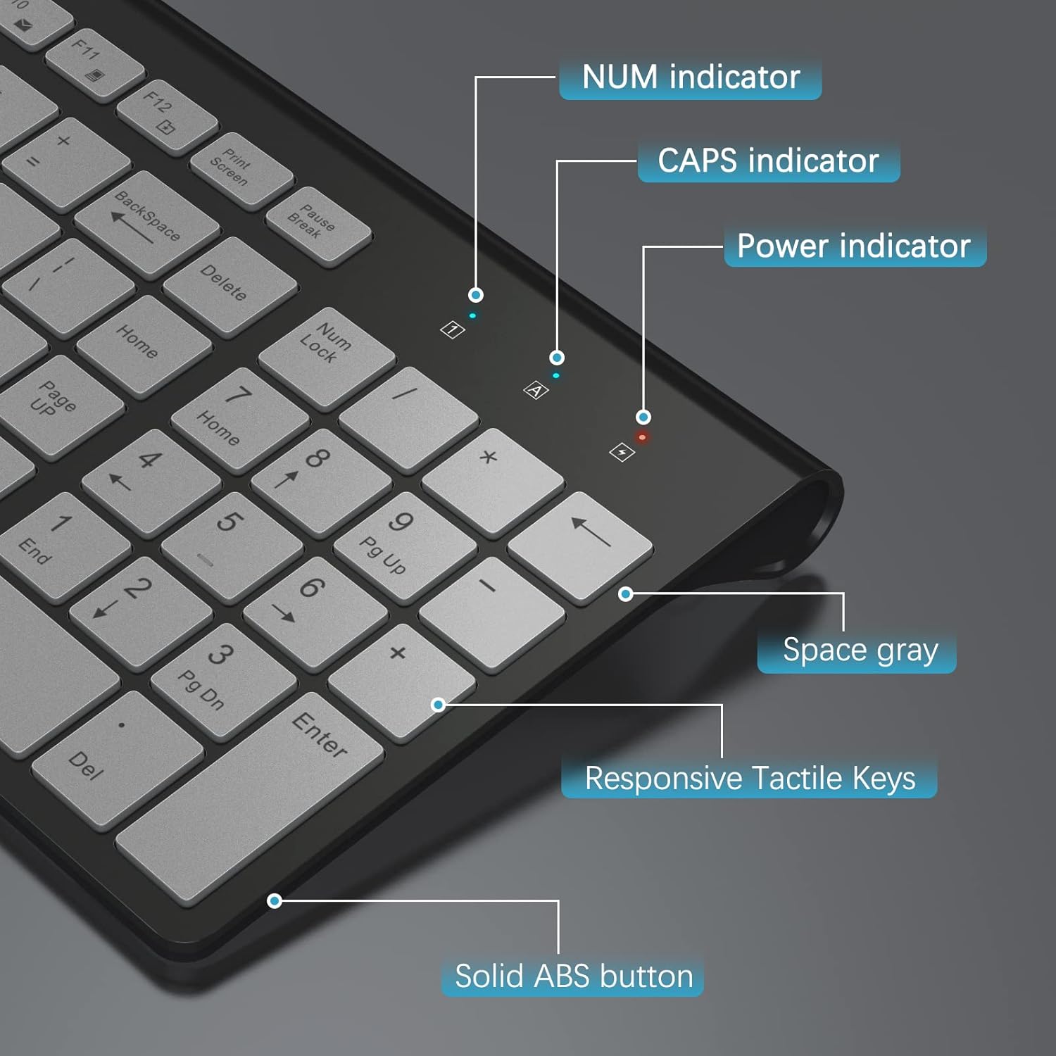 J JOYACCESS – Juego de teclado y mouse inalámbricos elegante y ergonómico de 2.4 G, portátil y cómodo para viajes, compatible con