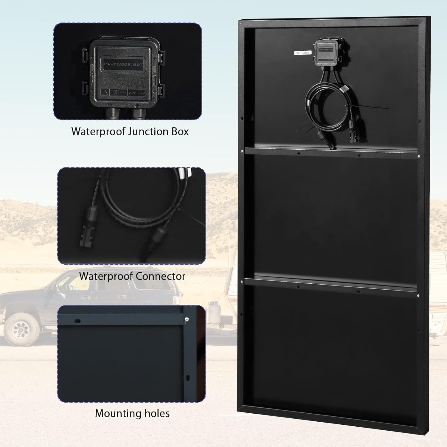 Kit de panel solar de 12 V, 200 W, módulo fotovoltaico monocristalino ligero de 100 vatios con controlador de carga de 20 A, alimentación fuera de