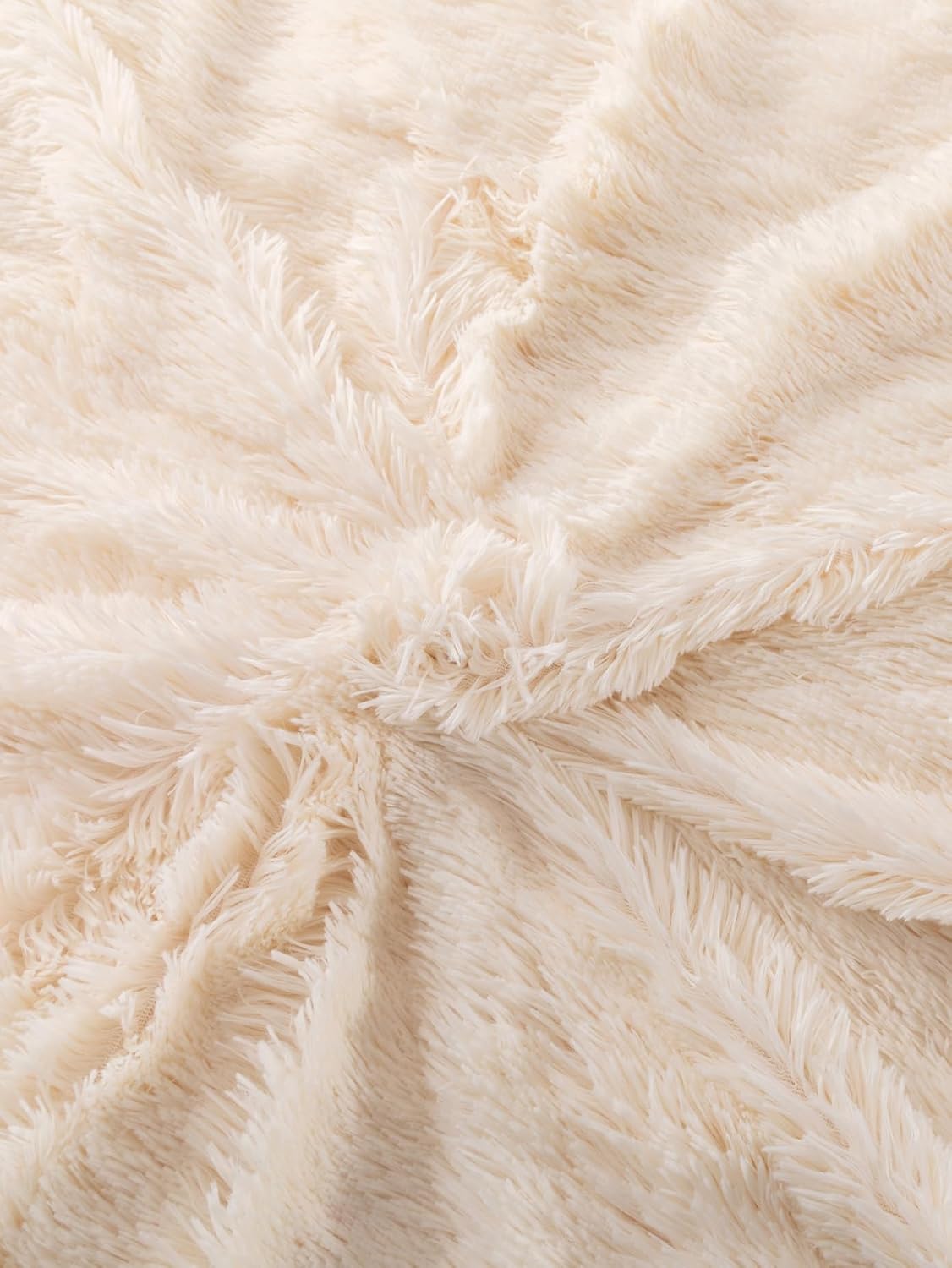 QWINEE Manta de felpa extra sólida, manta de cama para sofá y cama, suave de pelo largo y lanudo para todas las estaciones, manta cálida reversible