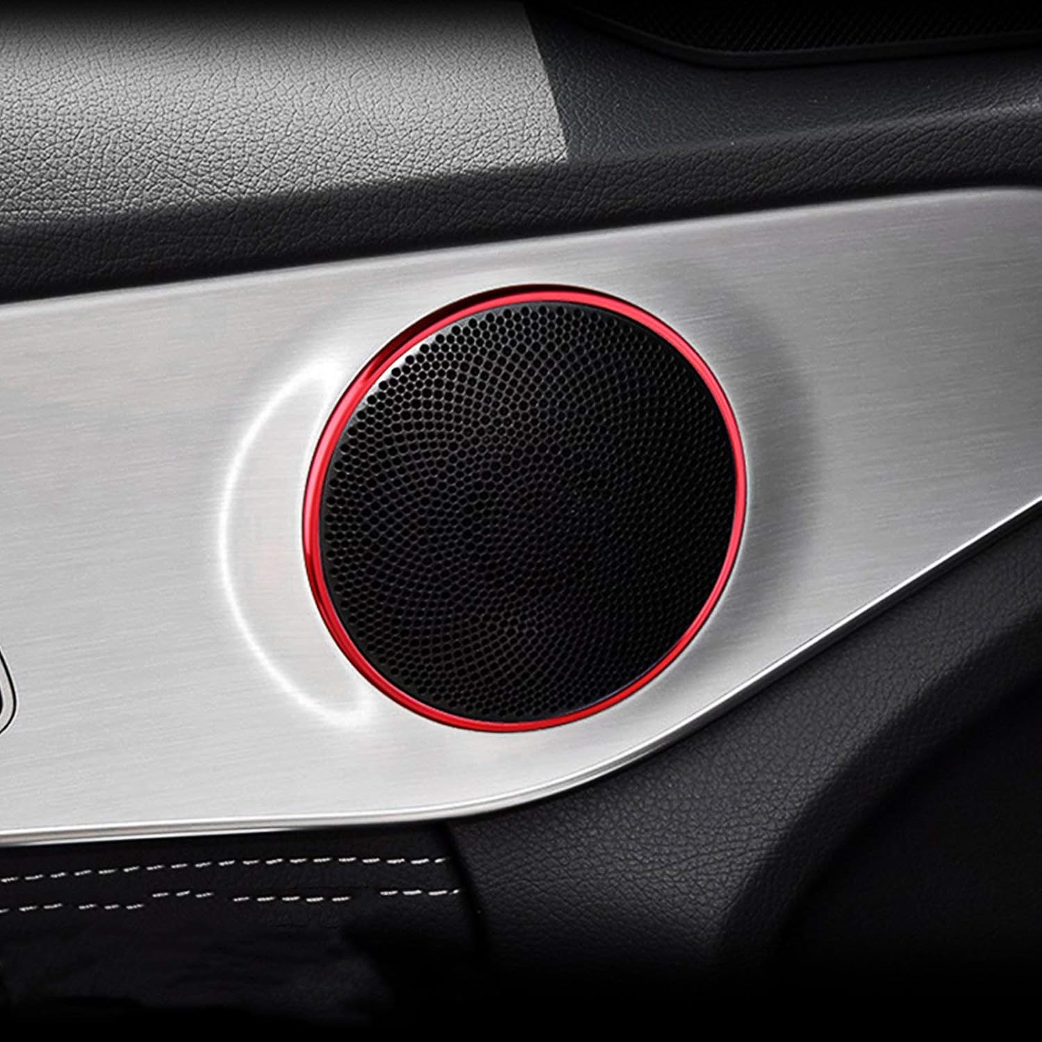 Xotic Tech – Juego de 4 piezas de cubierta de altavoz de audio estéreo para puerta interior compatible con Mercedes Benz C250 C300 C350 C400 C63