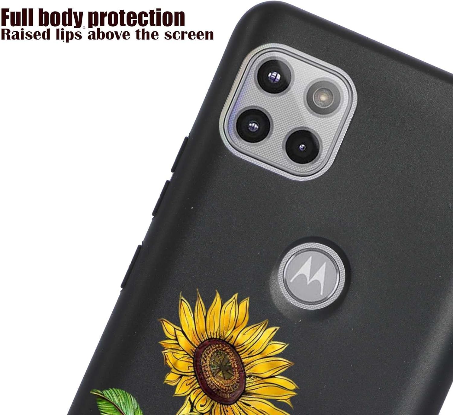 Funda de silicona suave compatible con Moto One 5G AceMotorola G 5G Elefante, diseño floral de girasol con texto en inglés “You’re My Sunshine”