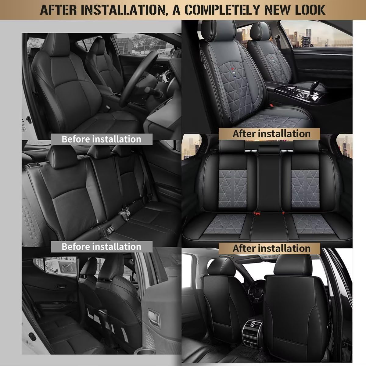 Juego completo de fundas de asiento de automóvil para Volvo XC40 2019-2024, impermeables, de piel sintética, XC40, compatible con protector de
