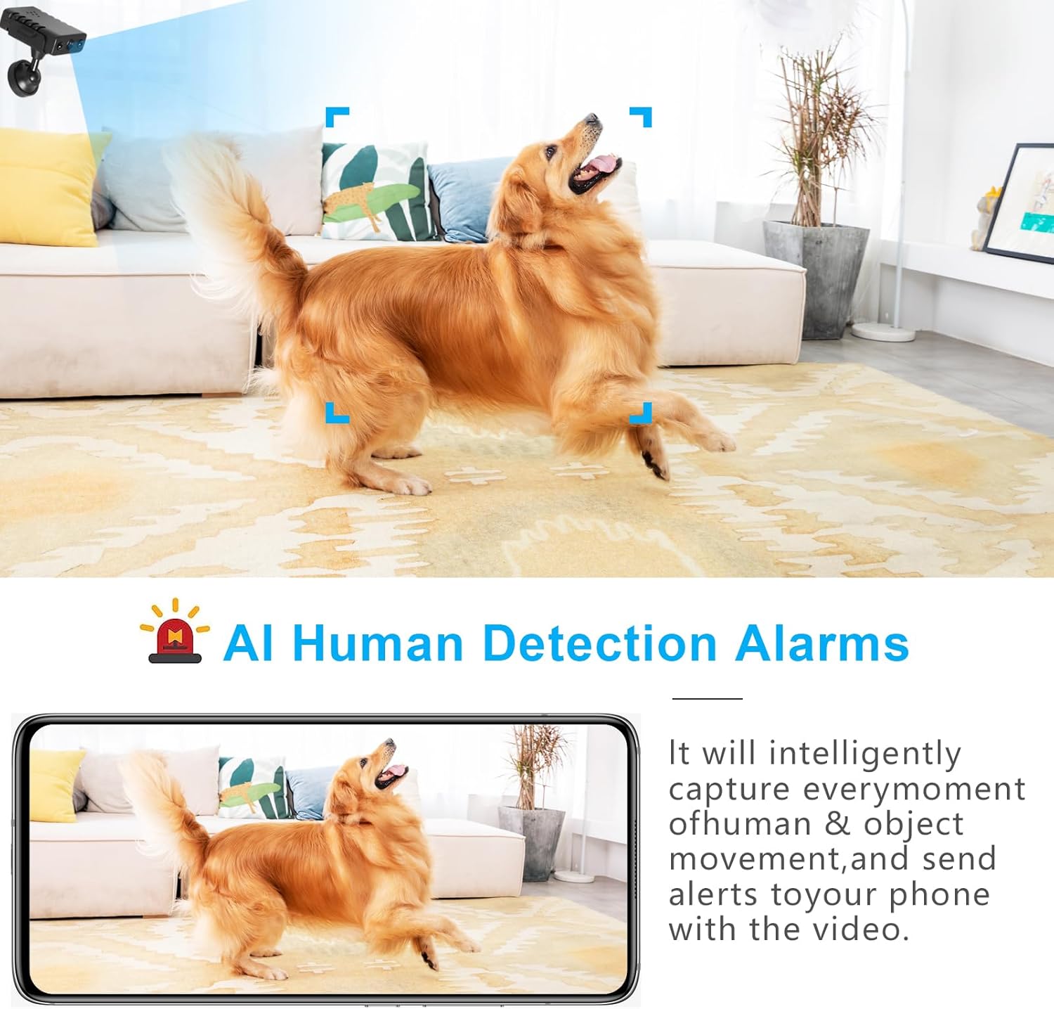 BEEDMXU Cámara de seguridad WiFi inalámbrica oculta espía para oficina en casa cámara interior con detección de movimiento, visión nocturna y