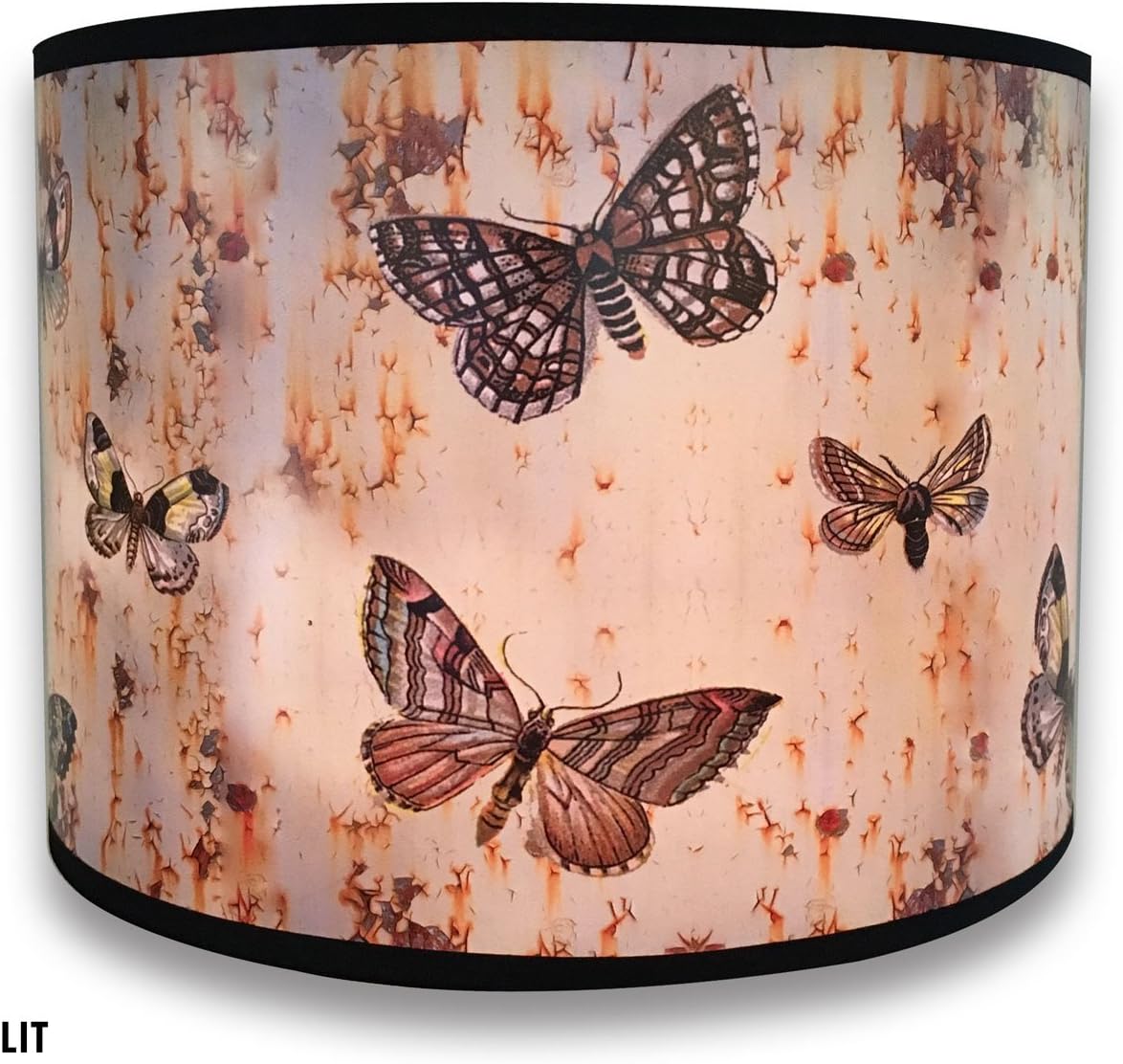 Pantalla Royal Designs para lámpara de techo, 10 pulgadas, parte posterior rígida, diseño de mariposas, fabricada en Estados Unidos, 10 x 10 x 7,