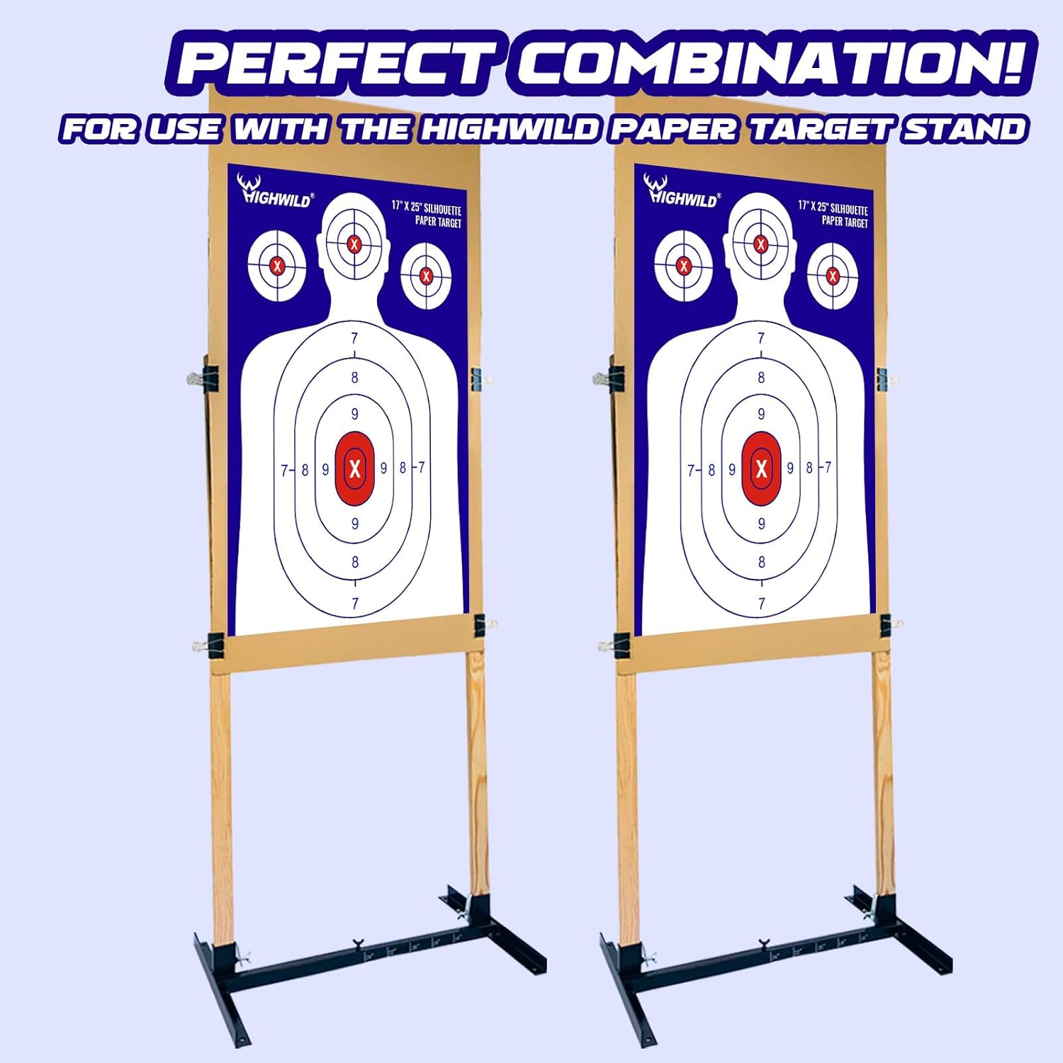 Highwild Papel de silueta para campo de tiro, 17 x 25 pulgadas, adecuado para pistolas, rifles, pistolas de aire, pistolas de aire comprimido