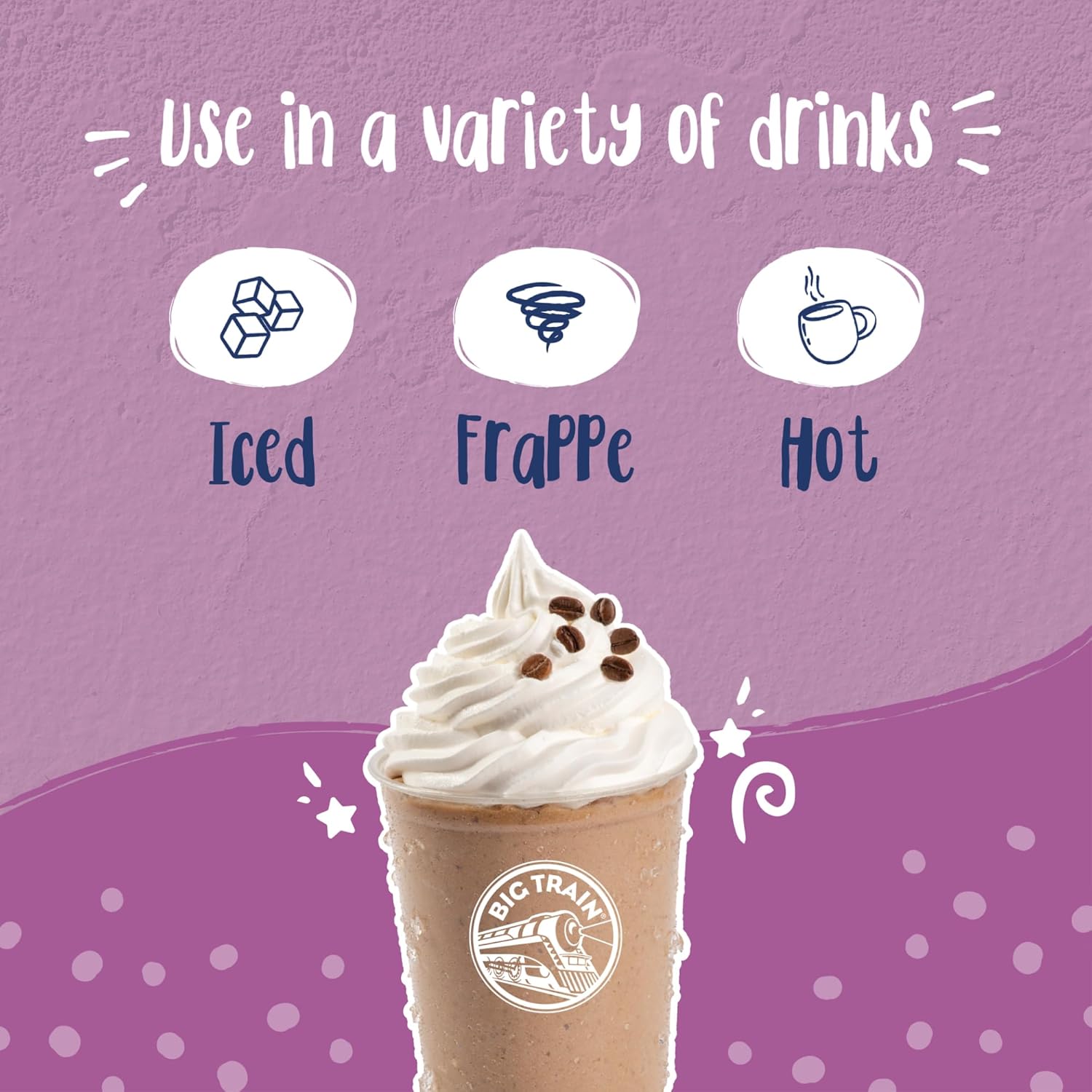 Big Train Chai Tea Latte – Mezcla de bebida variada (paquete de 2) recipientes de 1.9 libras, vainilla chai y chai especiado con cucharas giratorias