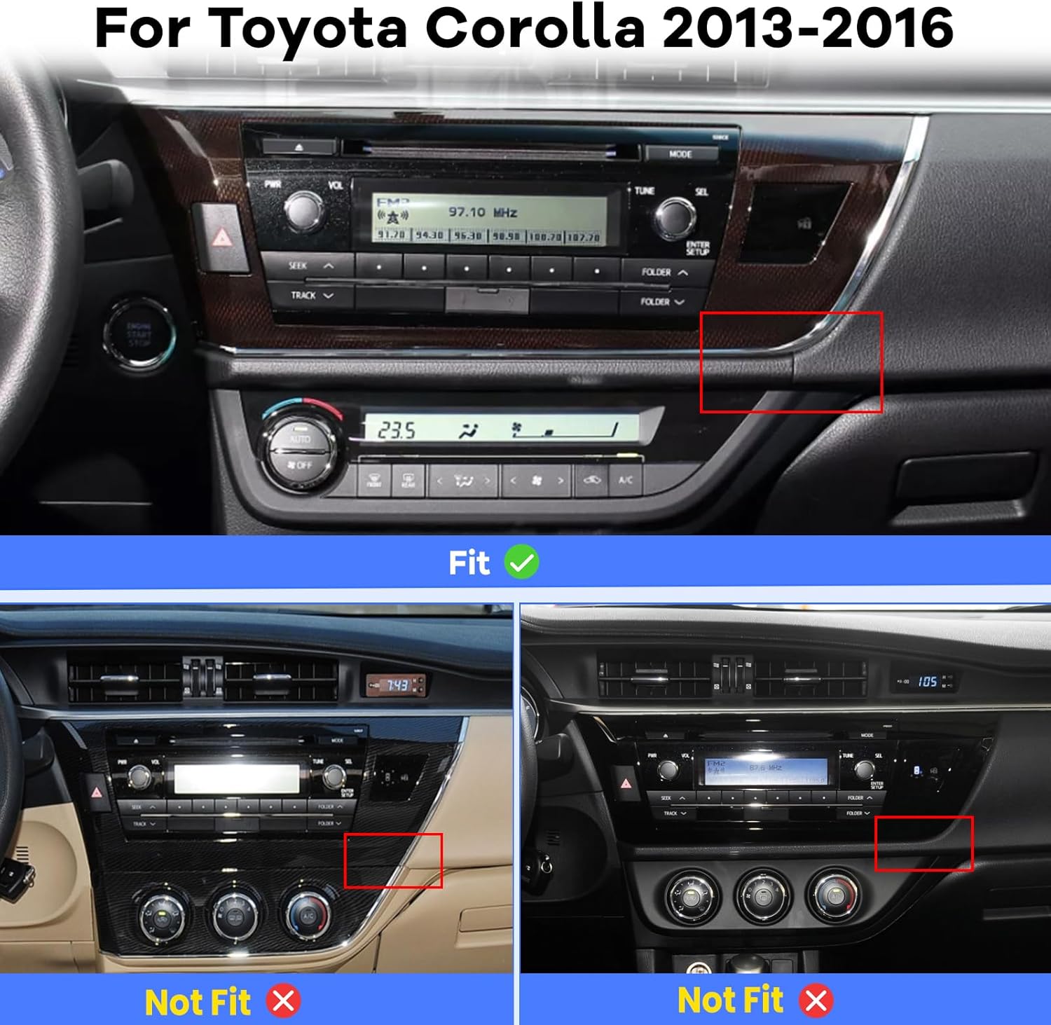 Radio de coche para Toyota Corolla 2013 2014 2015 2016 con Apple Carplay inalámbrico y Android Auto, Android 10.1 pulgadas unidad principal con WiFi