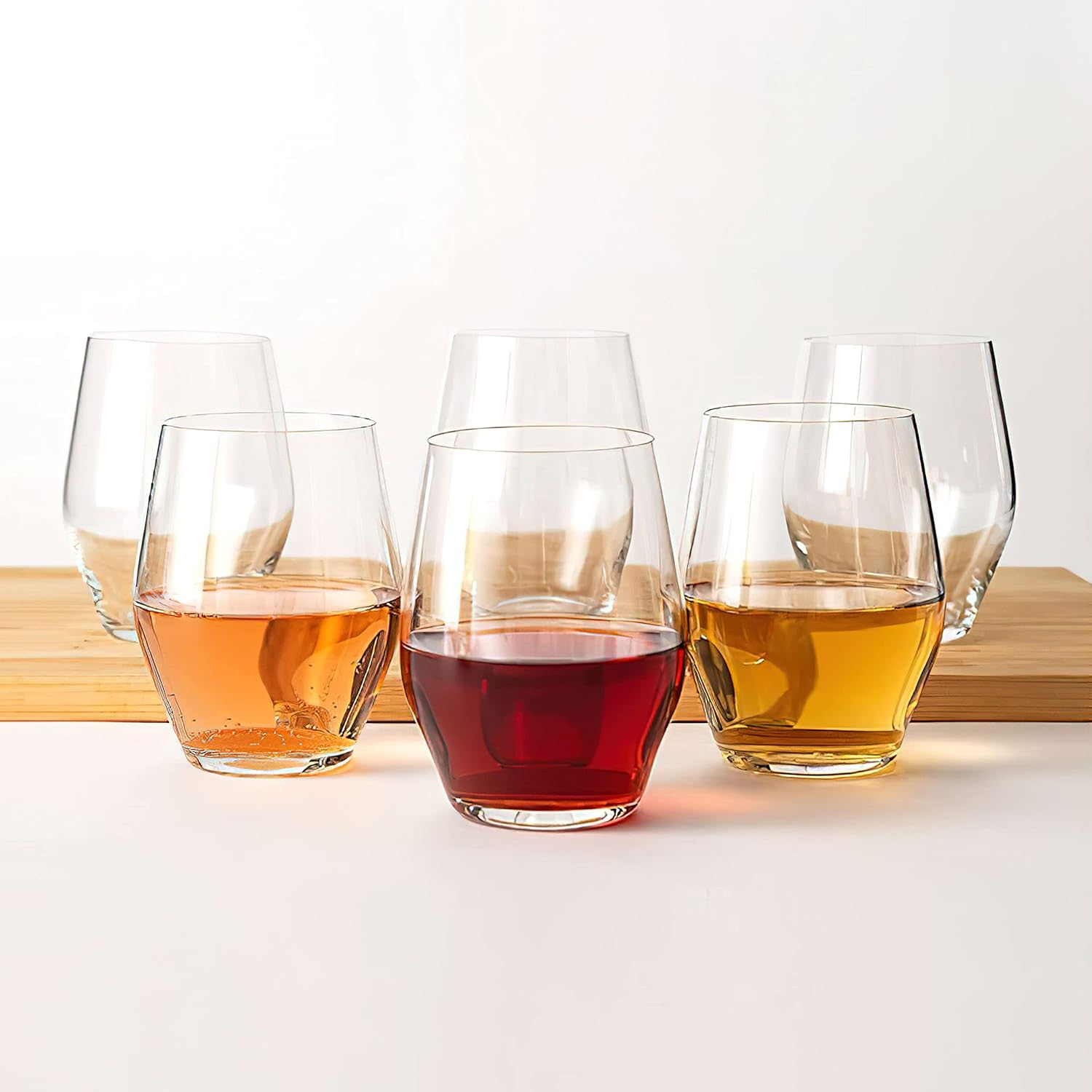LEMONSODA Juego de copas de vino de cristal Sante de alta gama, sin tallo, gran copa sin tallo para catas de vino, juegos de regalo, fiestas, vino