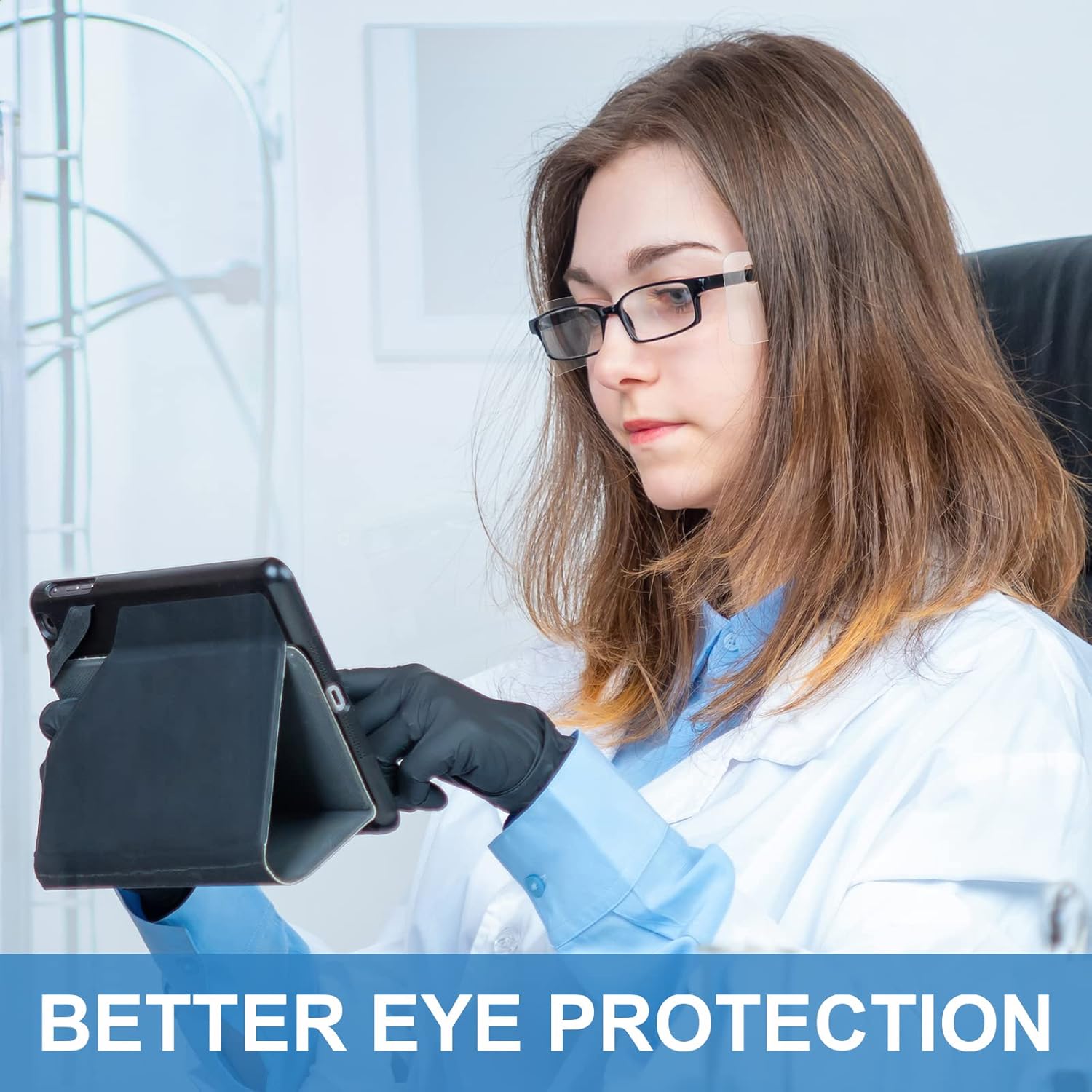 Oudain Gafas de seguridad transparentes protectores laterales de plástico para gafas graduadas, protectores laterales deslizantes para la mayoría de