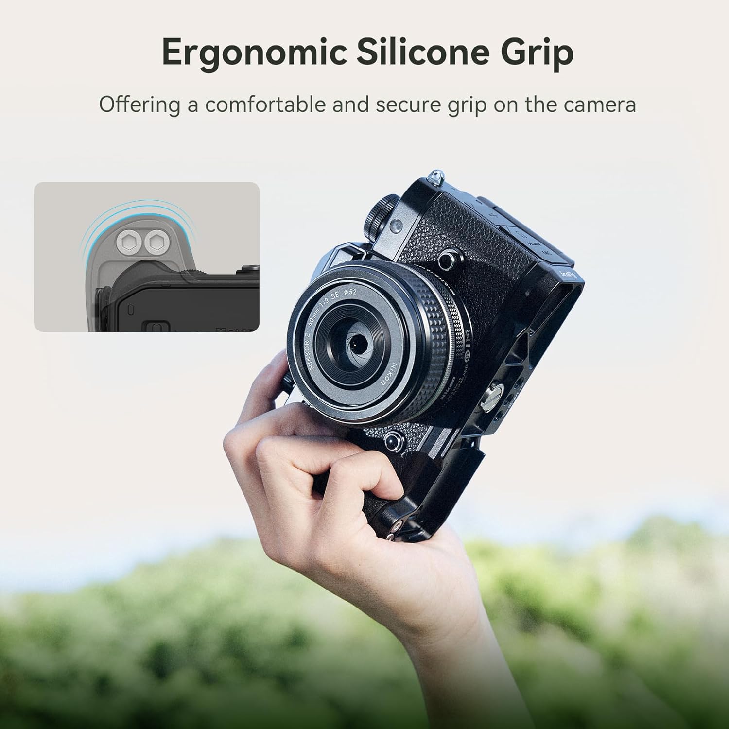 SmallRig Z f Empuñadura en forma de L para Nikon con agarre ergonómico de silicona, placa de liberación rápida integrada para Arca para encender