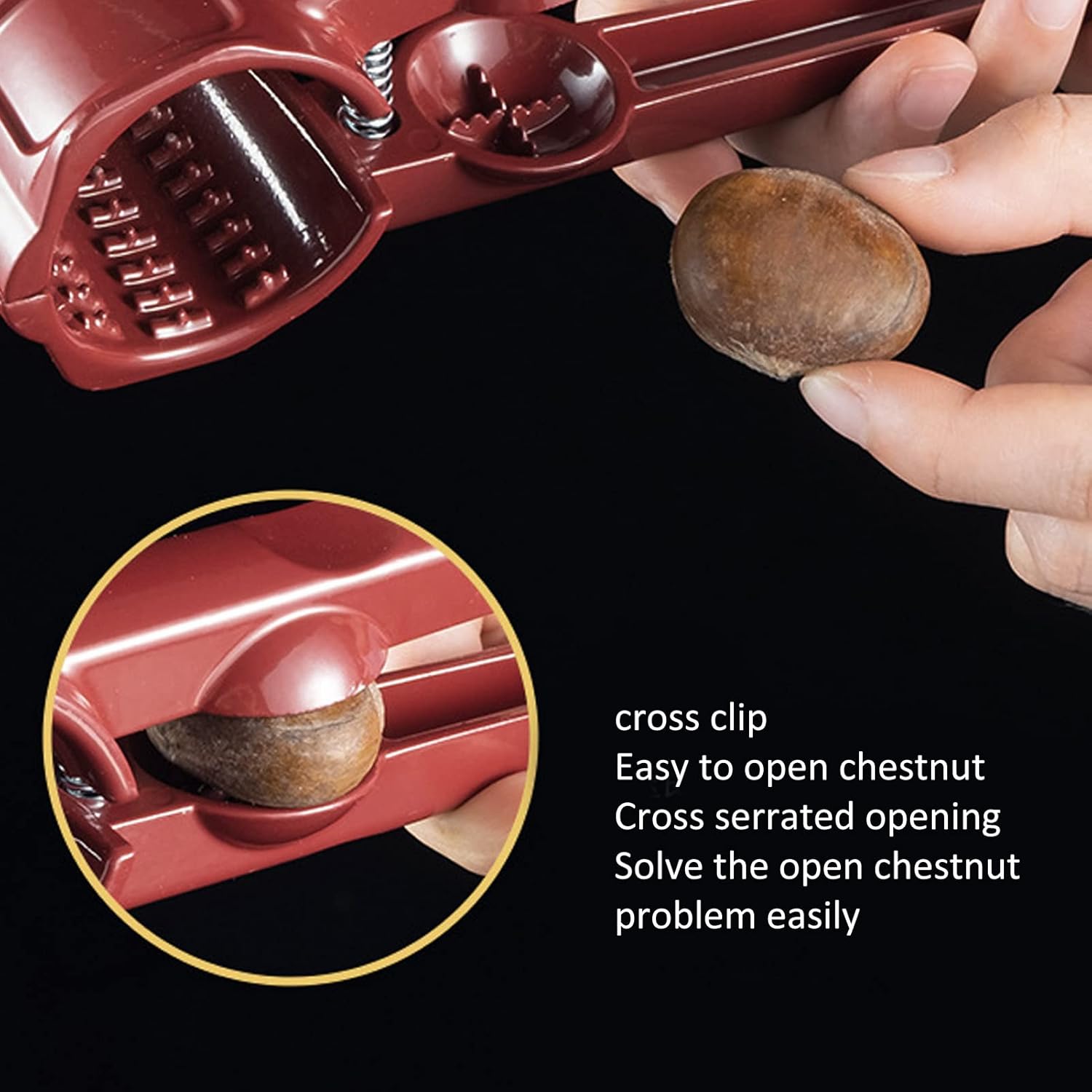 Herramienta de cascanueces, abridor de nueces rojas, cáscara de cascanueces de aluminio, cáscara de nuez fina pulida, abridor de tuercas
