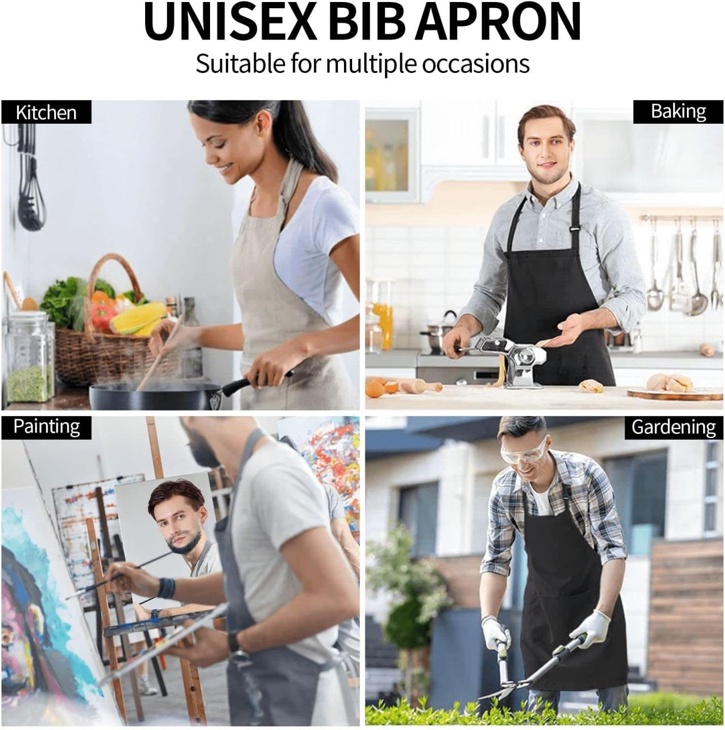 Delantal personalizado con 2 bolsillos, delantales personalizados impermeables para añadir tu imagen de texto para cocinar, barbacoa, cocina, asar a