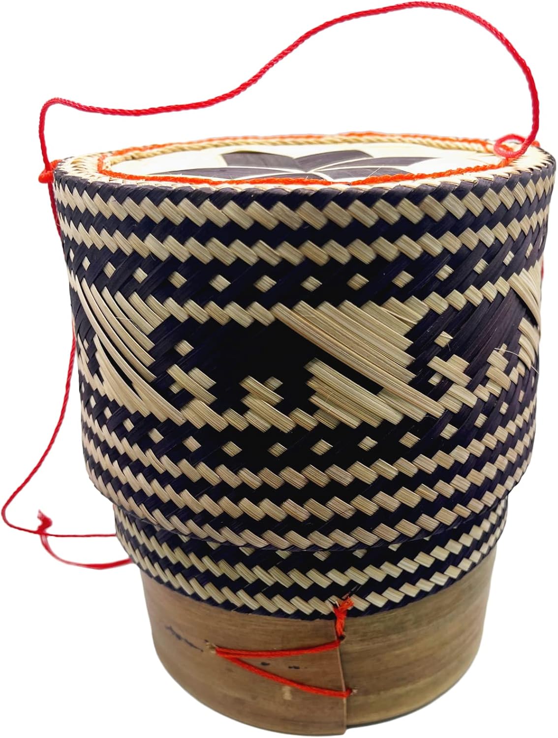 Vaporizador de arroz de bambú para servir cesta para regalo de Navidad, decoración de cocina hecha a mano, diseño de elefante, uso tejido a mano