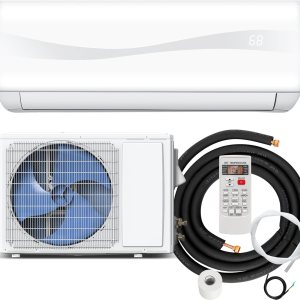 RELAX4LIFE Mini sistema de aire acondicionado divididocalefacción, 9000 BTU sin conductos Mini Split Aire acondicionado con bomba de calor, control RELAX4LIFE Mini sistema de aire acondicionado divididocalefacción, 9000 BTU sin conductos Mini Split Aire acondicionado con bomba de calor, control